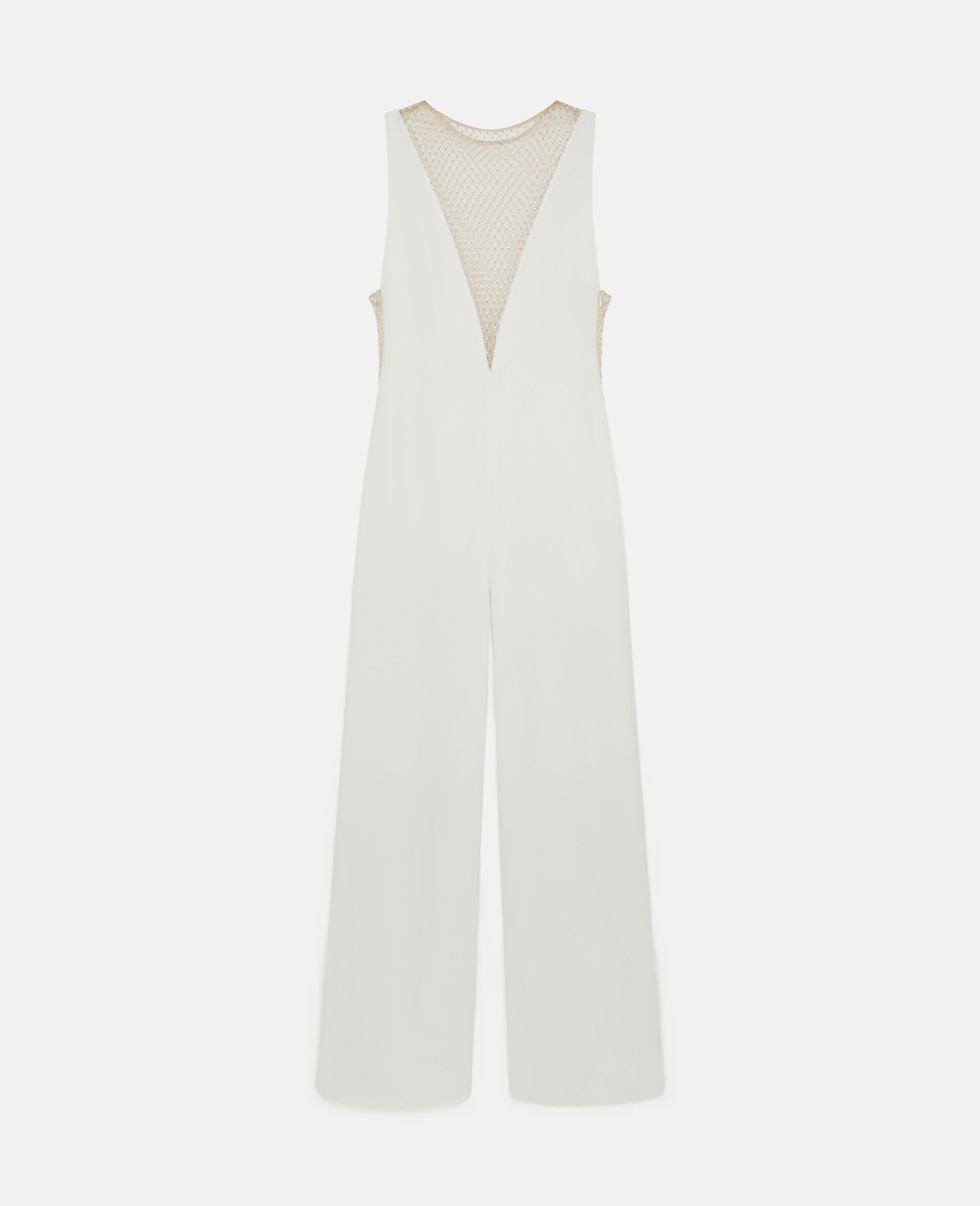 Crystal Mesh Deep V Jumpsuit - 1