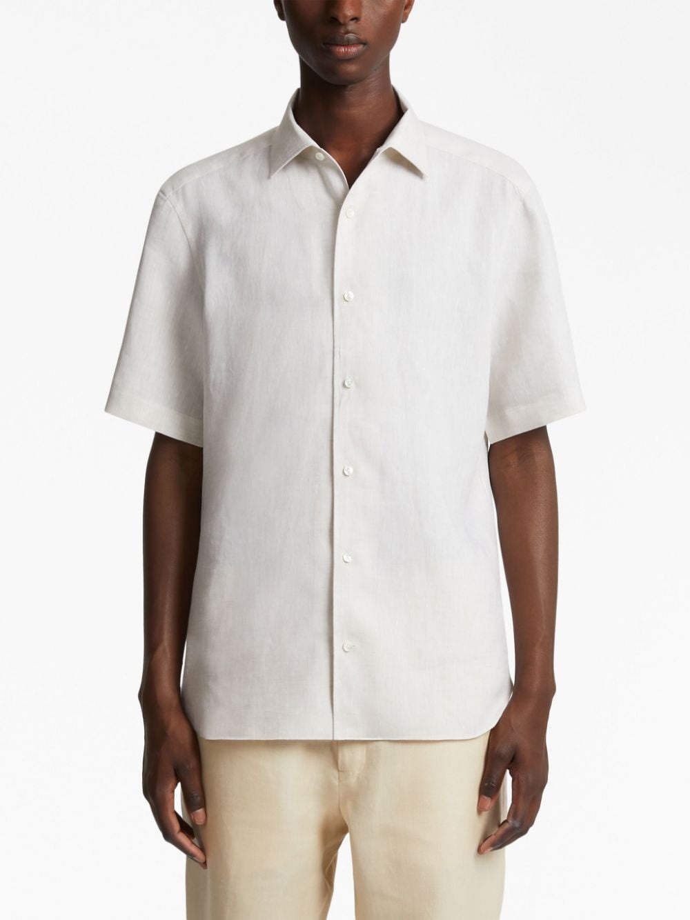 short-sleeve linen shirt - 2