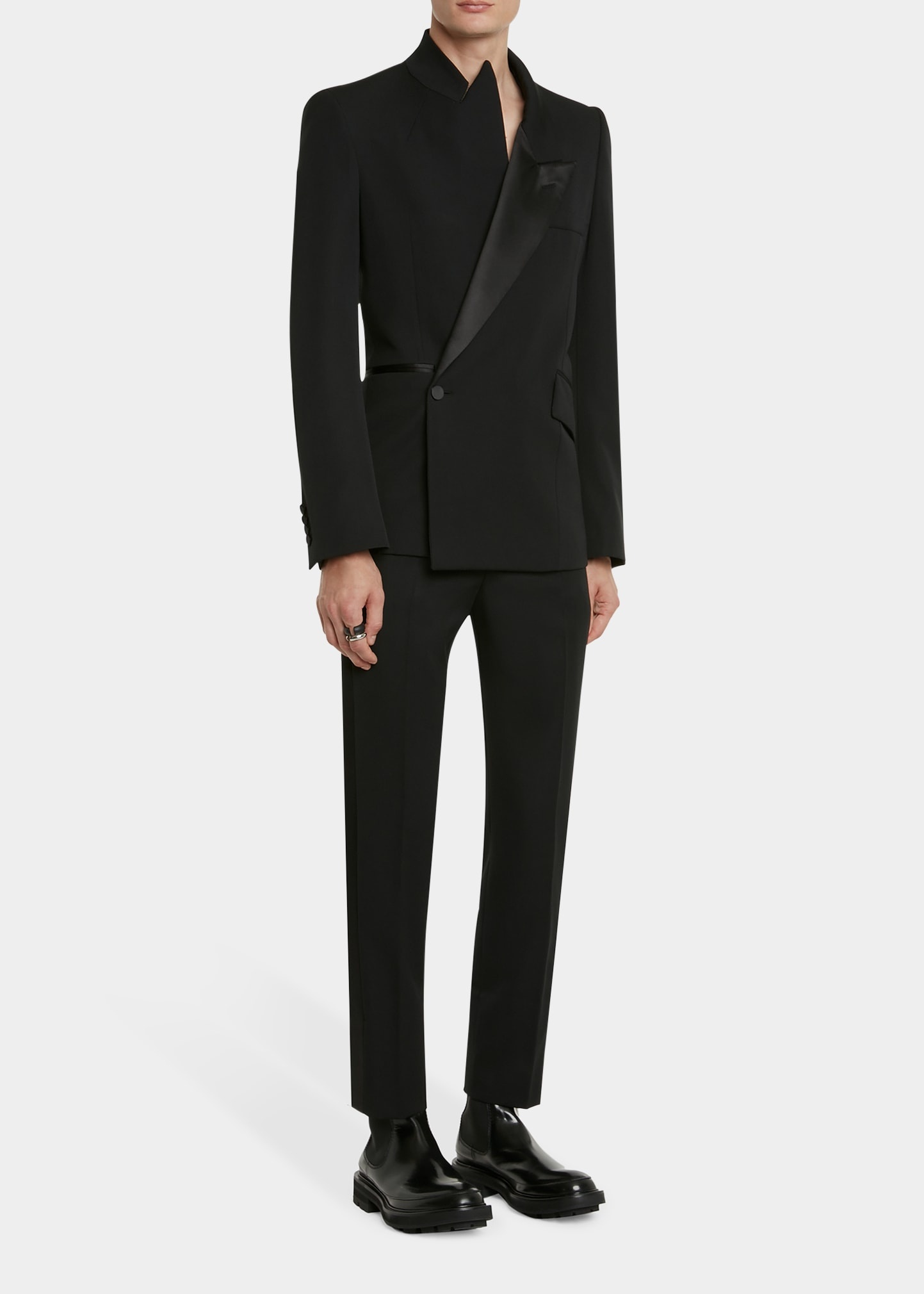 Men's Grain de Poudre Slim Tuxedo Pants - 3