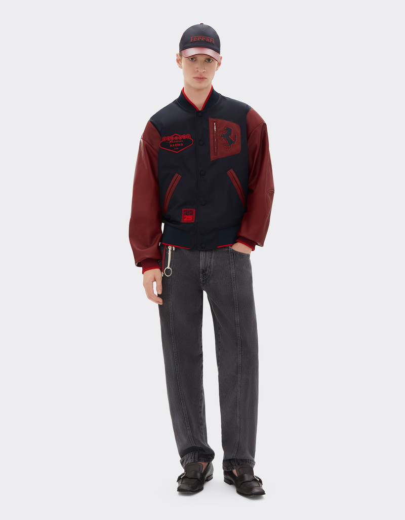 Ferrari Bomber jacket in Q-Cycle® nylon and leather outlook
