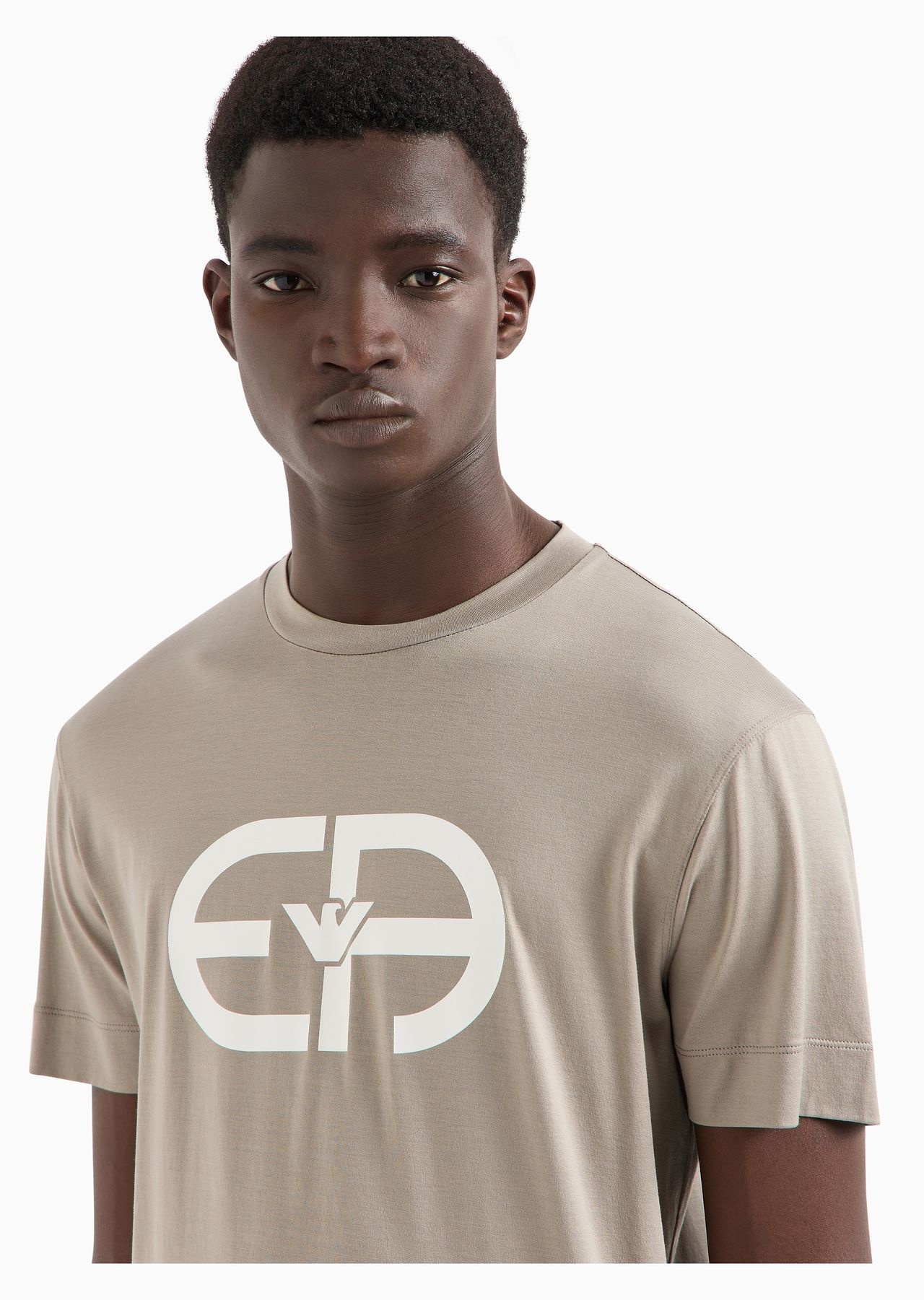 ASV Lyocell-blend jersey T-shirt with oversized EA logo - 5