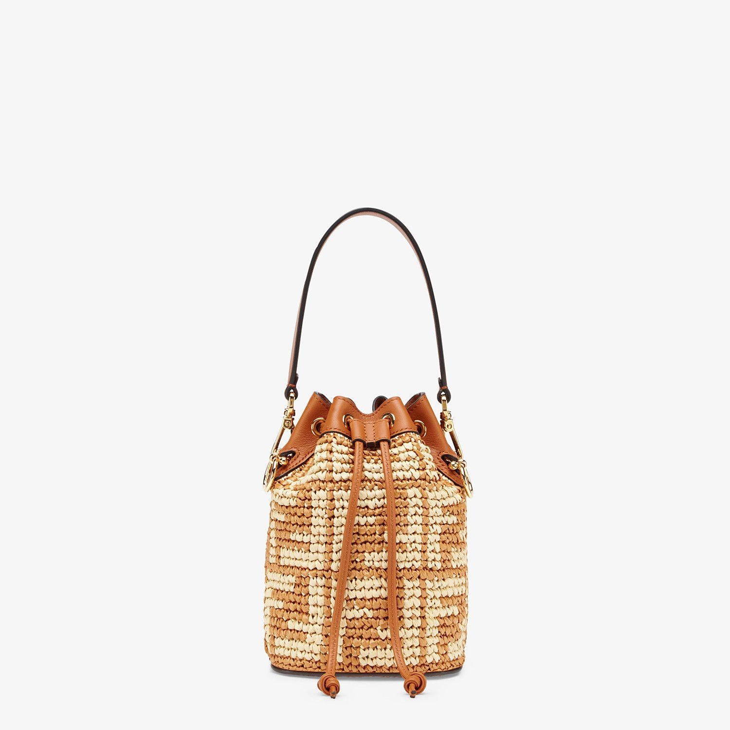 Brown raffia mini-bag - 1