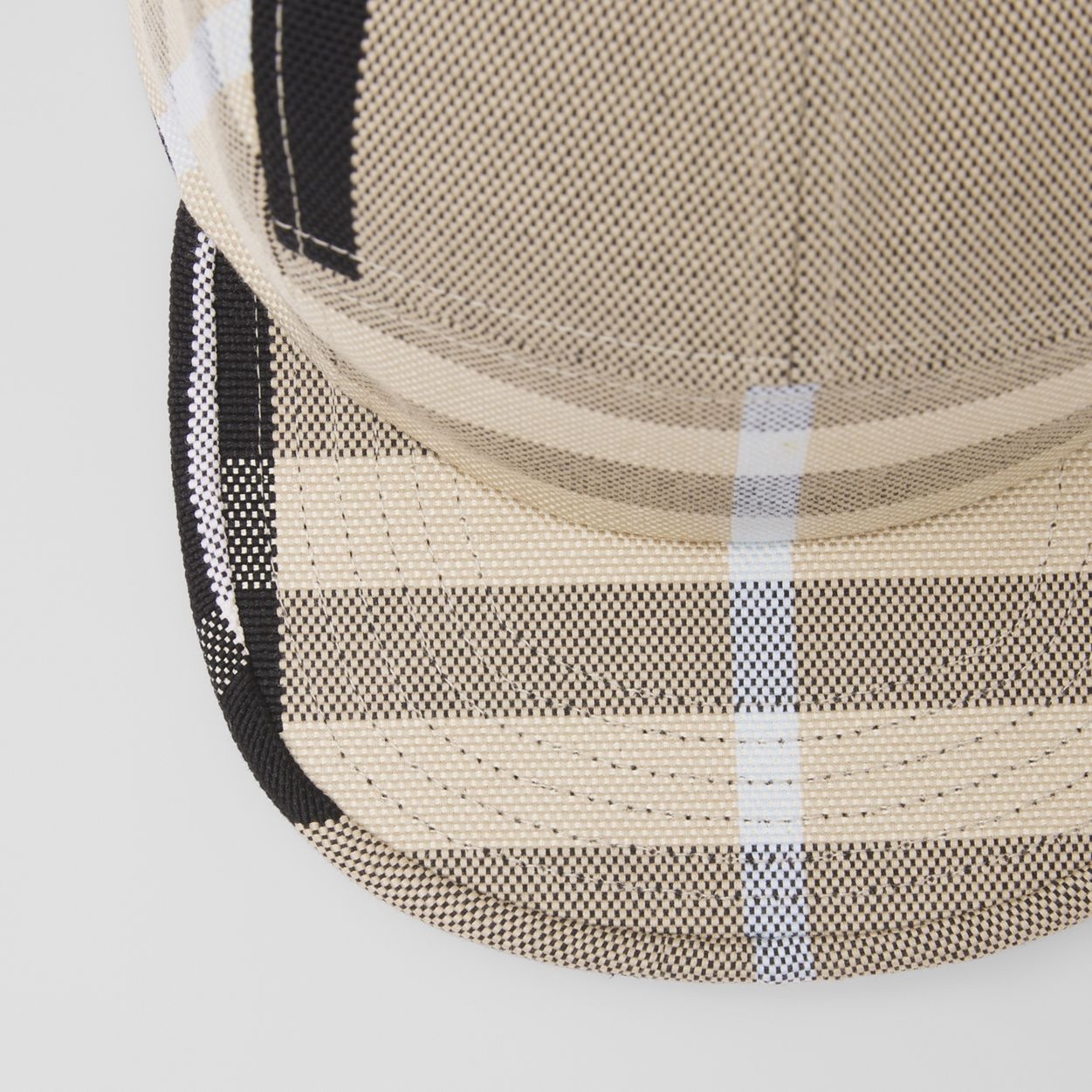 Check Cotton Canvas Jacquard Cap - 2