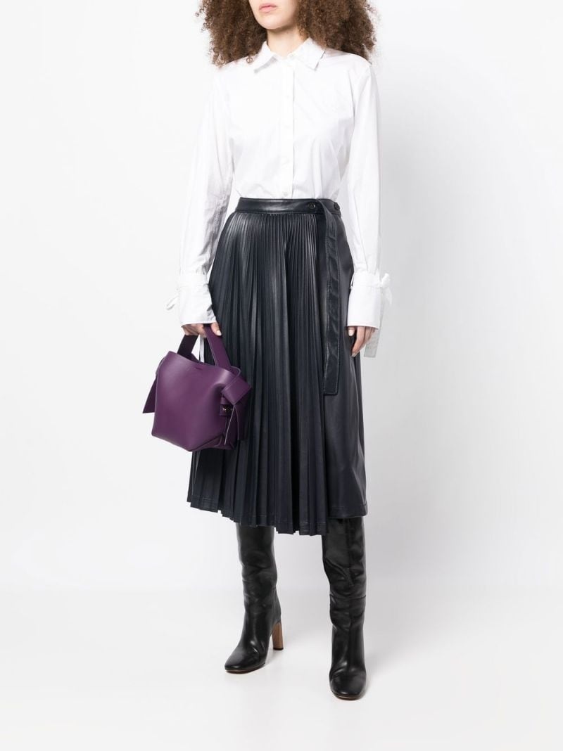 asymmetrical-pleat midi skirt - 2