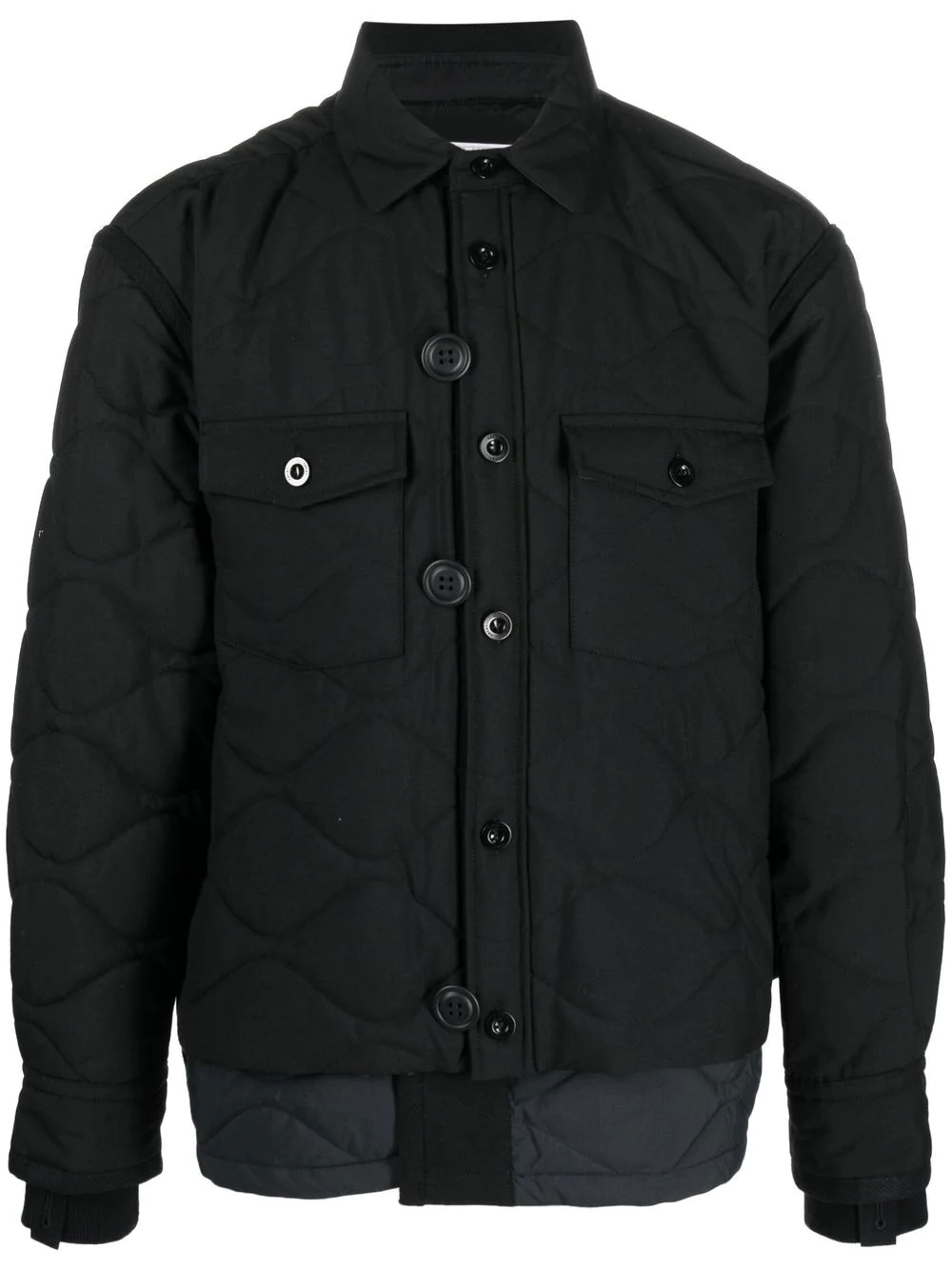 button-up quilted jacket - 1