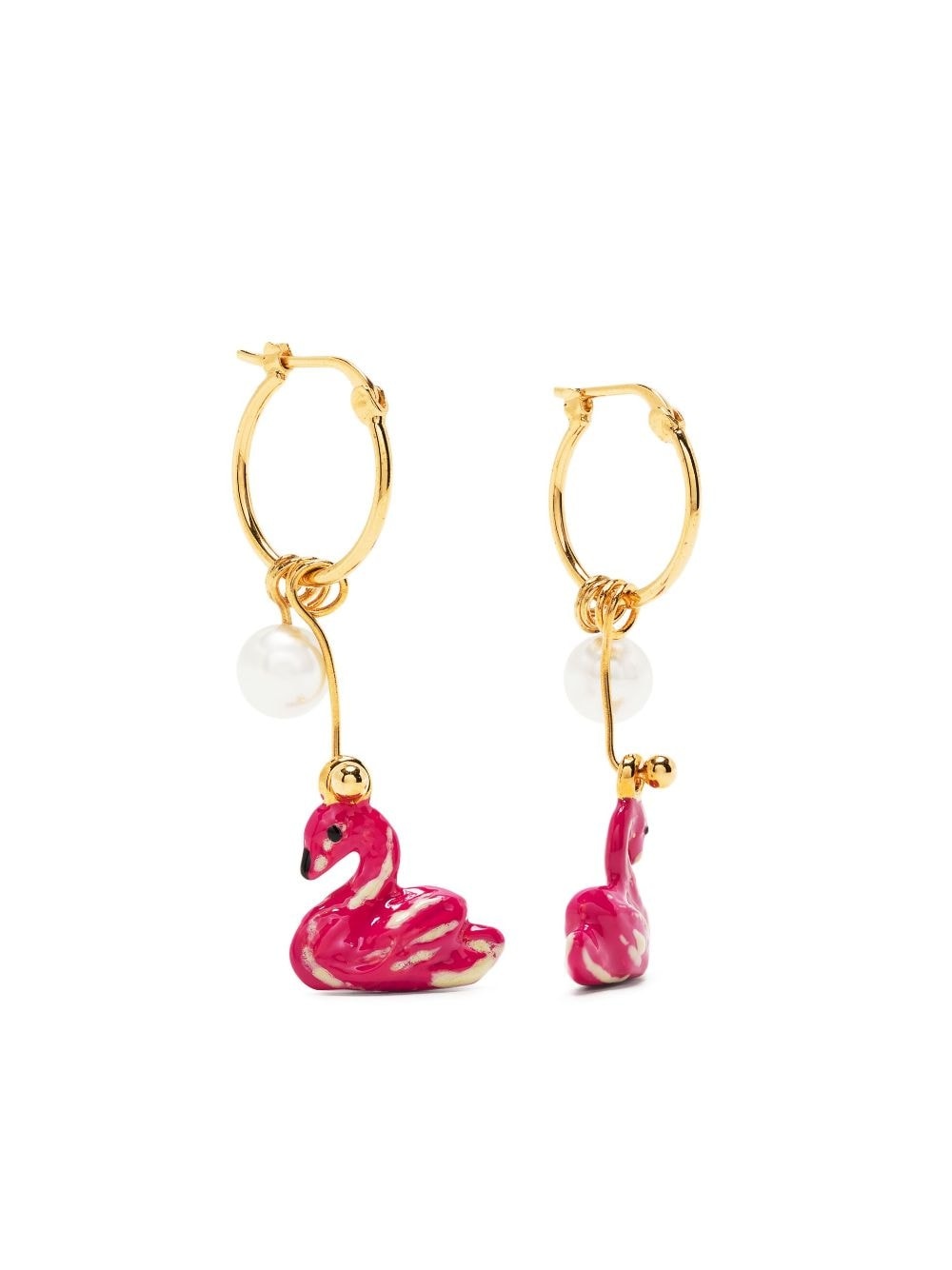 flamingo-pendant earrings - 1