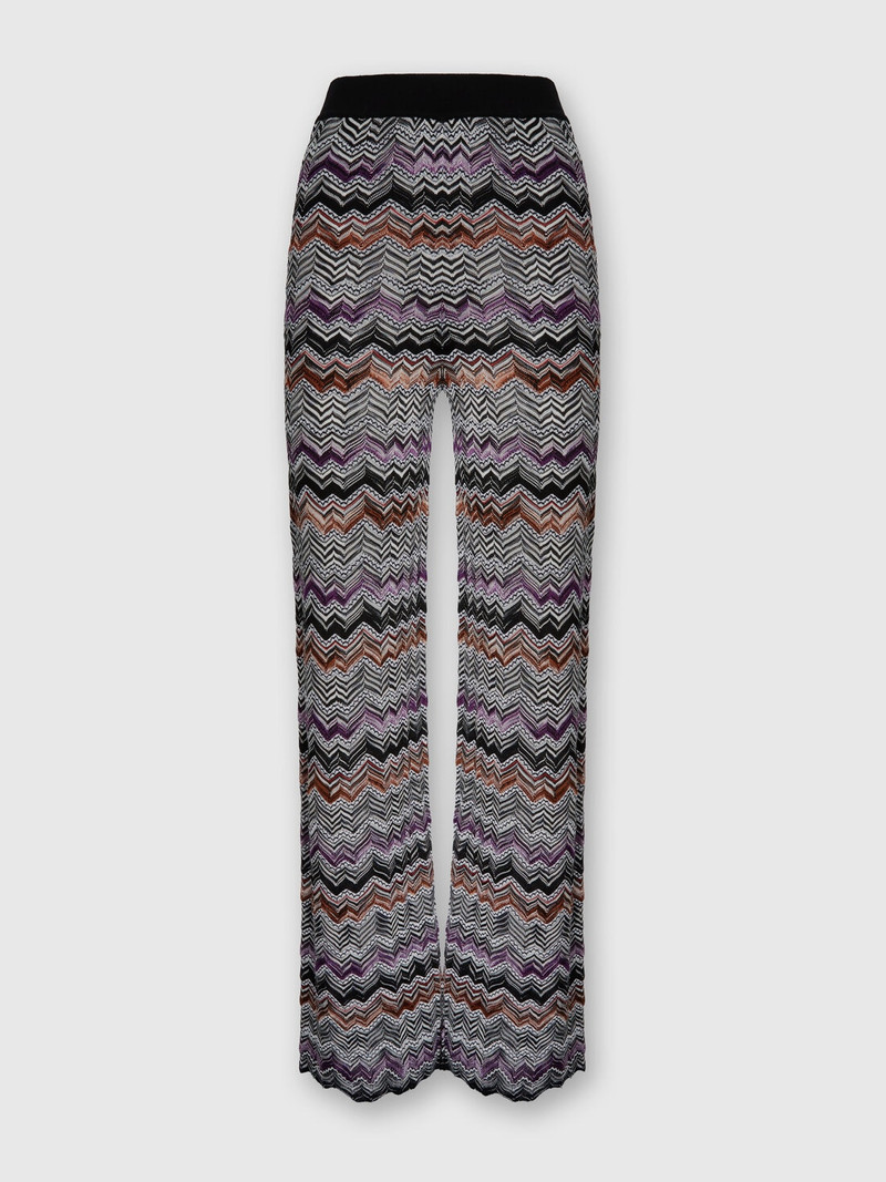 Straight Long Pants in English Rib Knit 1