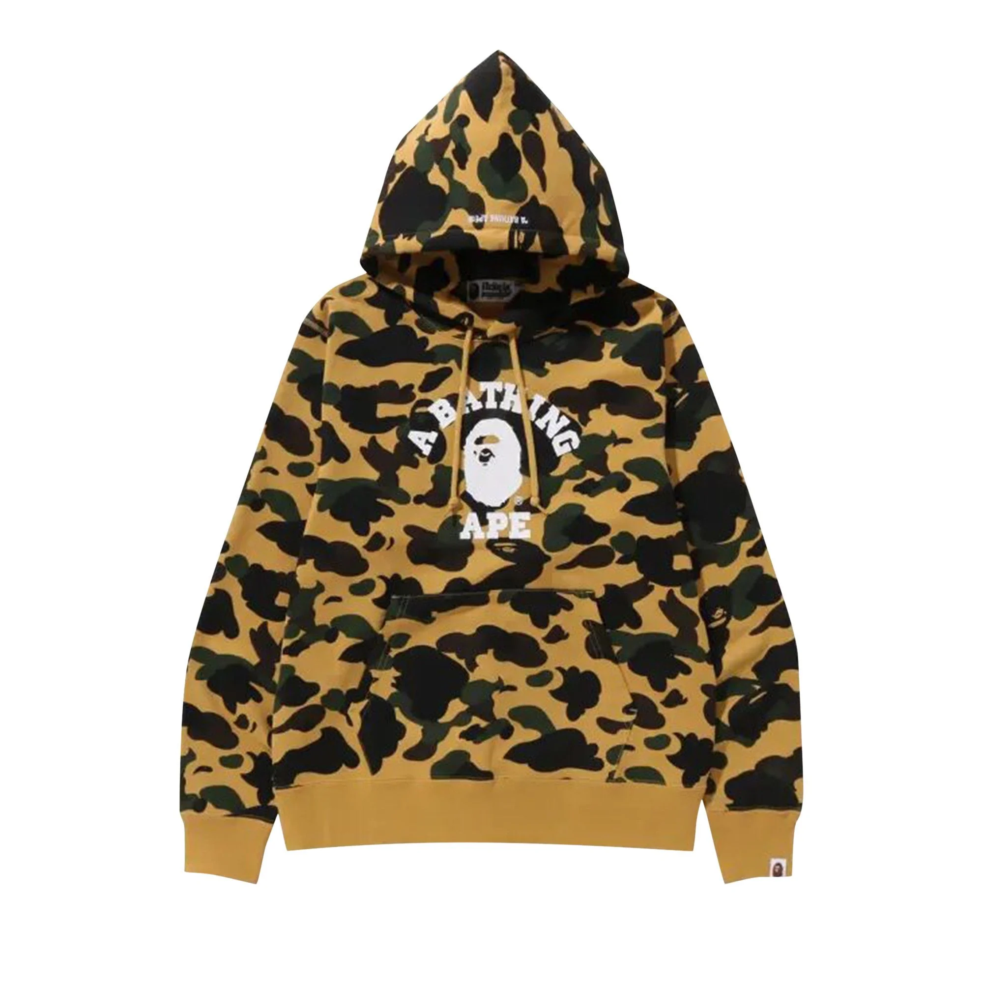 BAPE 1st Camo College Pullover Hoodie 'Yellow' - 1