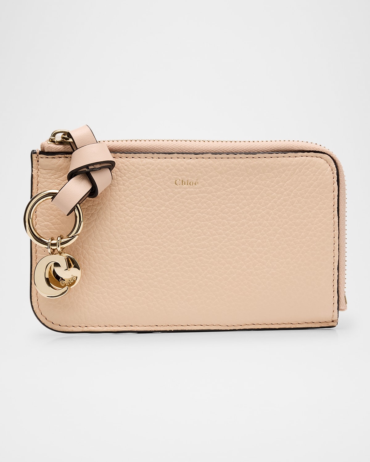 Alphabet Zip Leather Card Case - 1