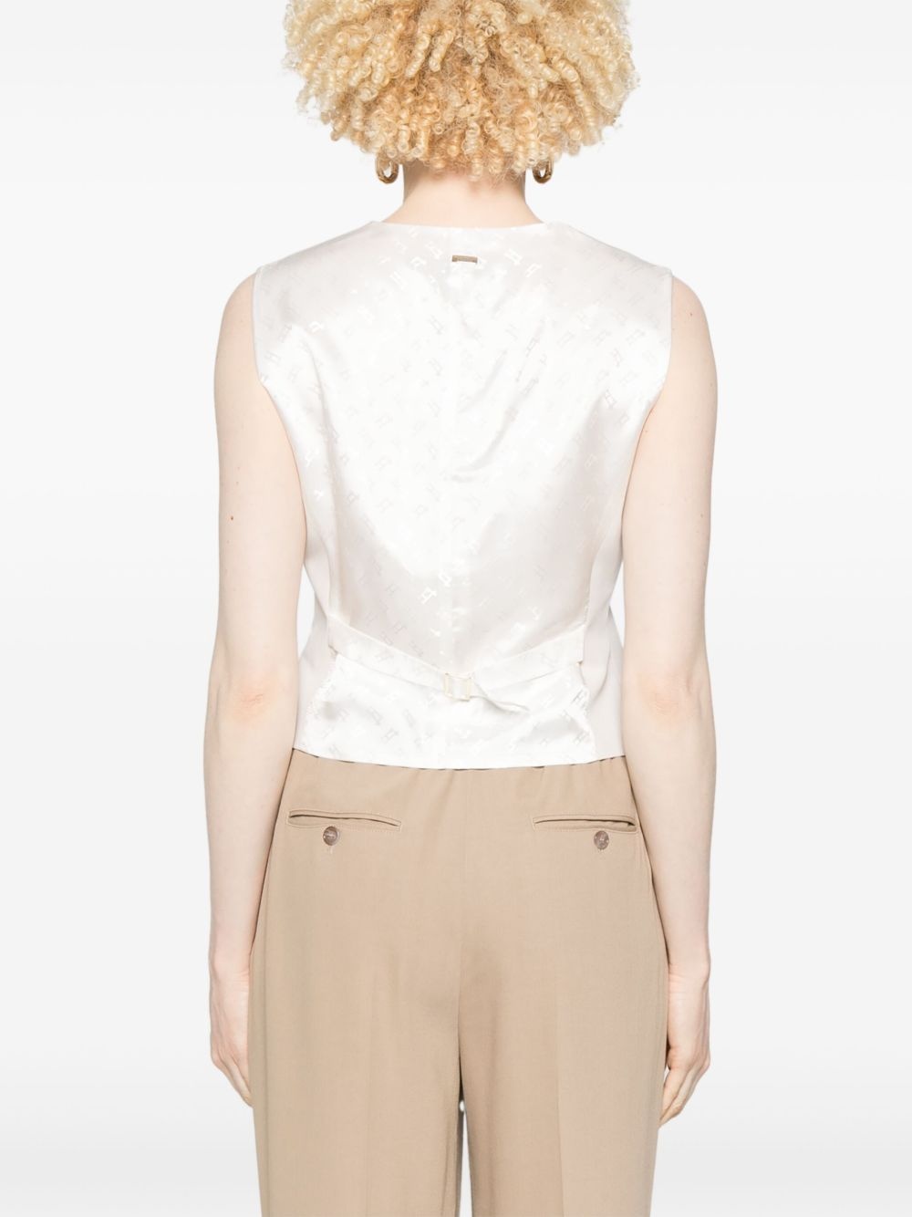 logo-jacquard waistcoat - 4