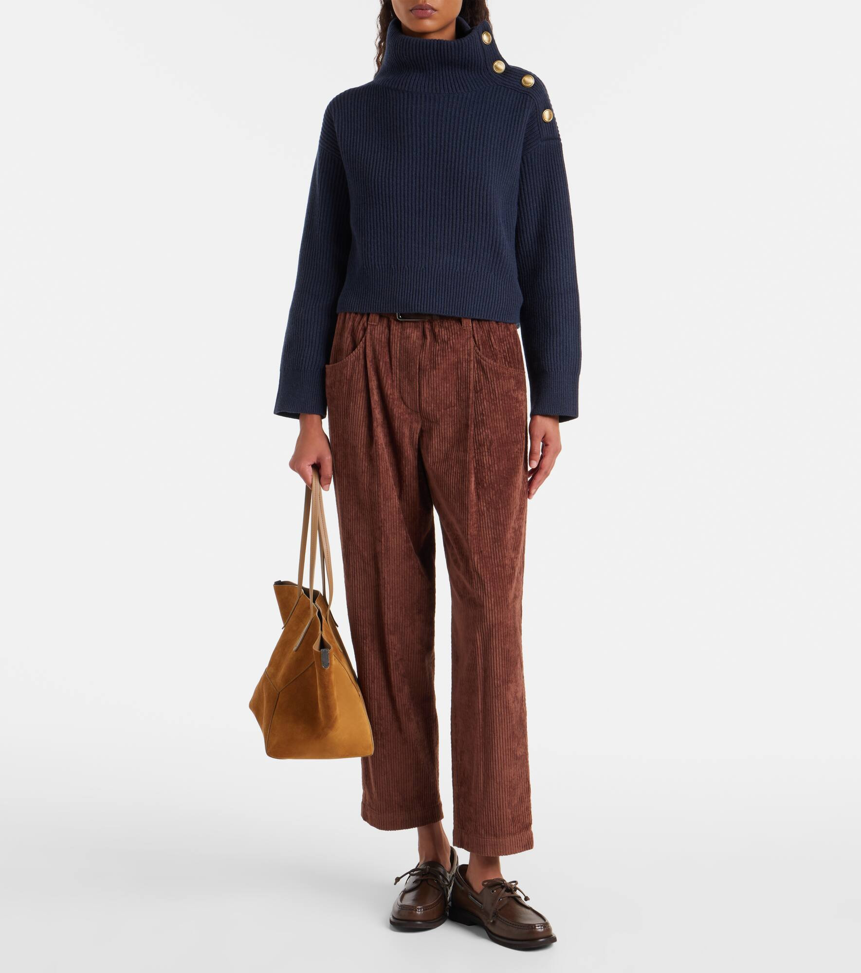 Cotton corduroy wide-leg pants - 2
