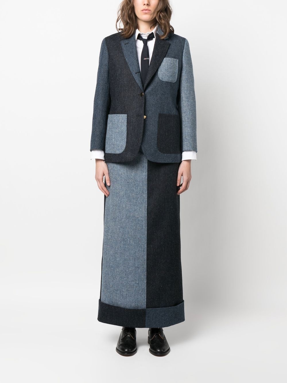 patchwork Donegal tweed blazer - 2