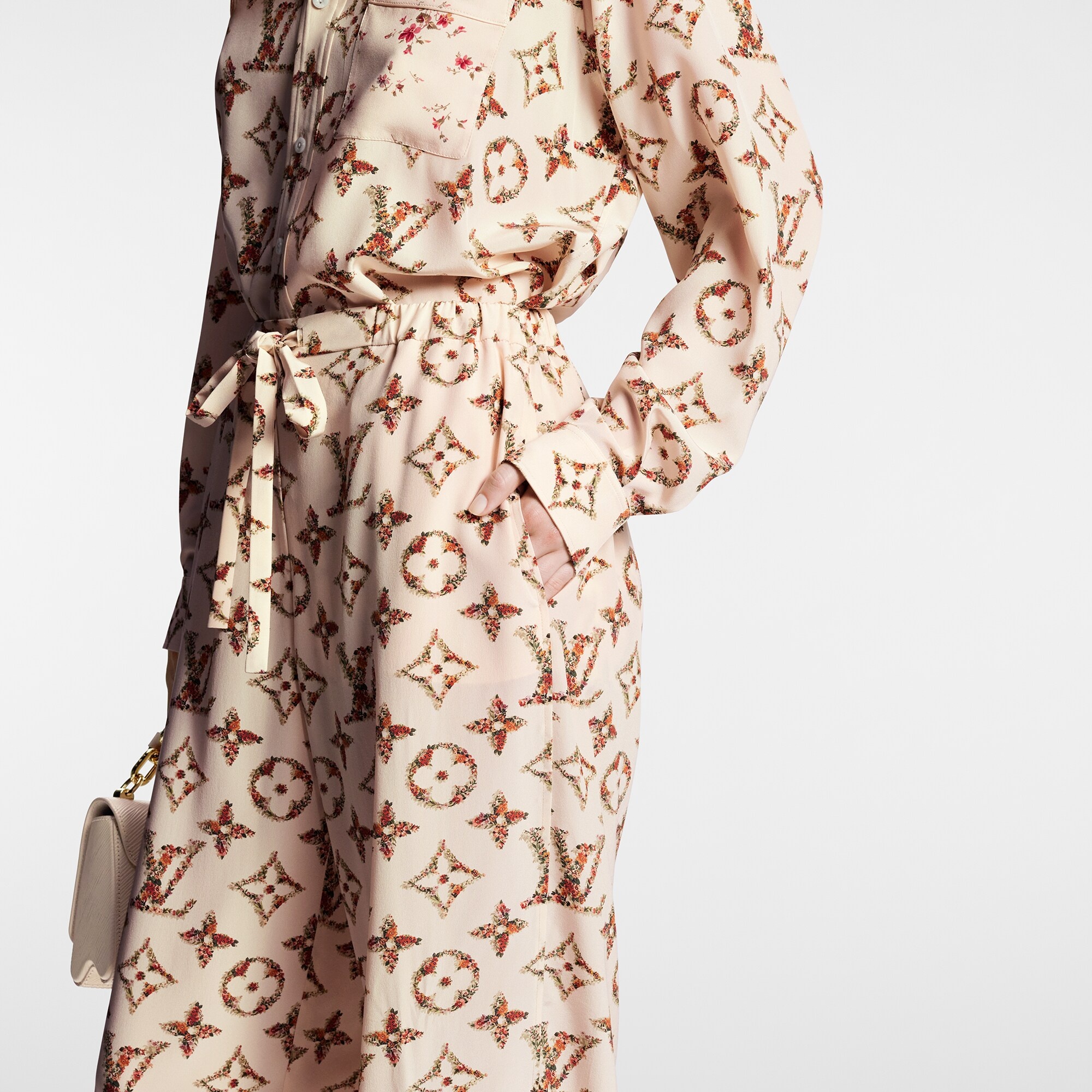 Floral Monogram Wide-Leg Pajama Pants - 2