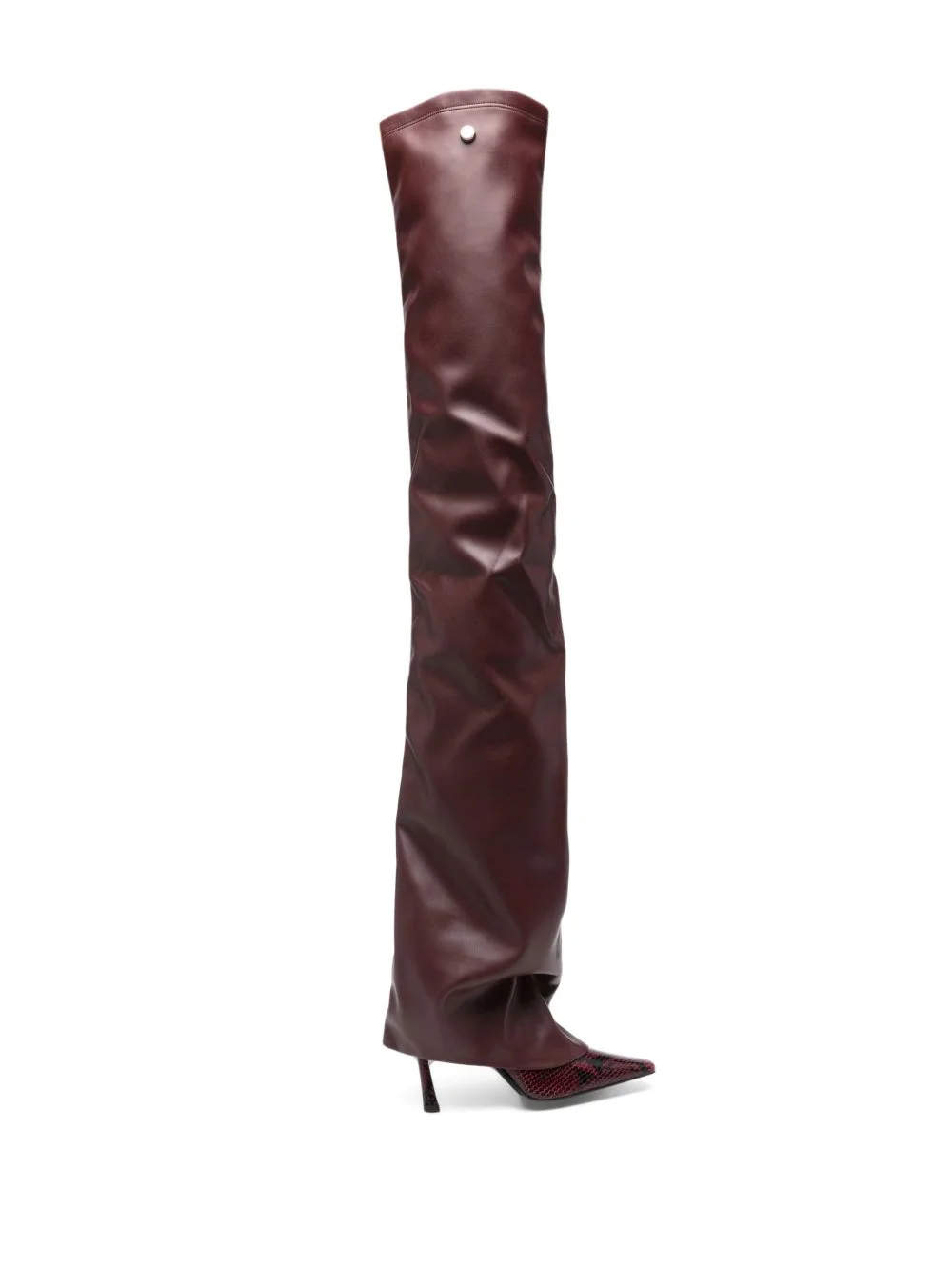 Robin snakeskin-effect thigh-high boots - 1