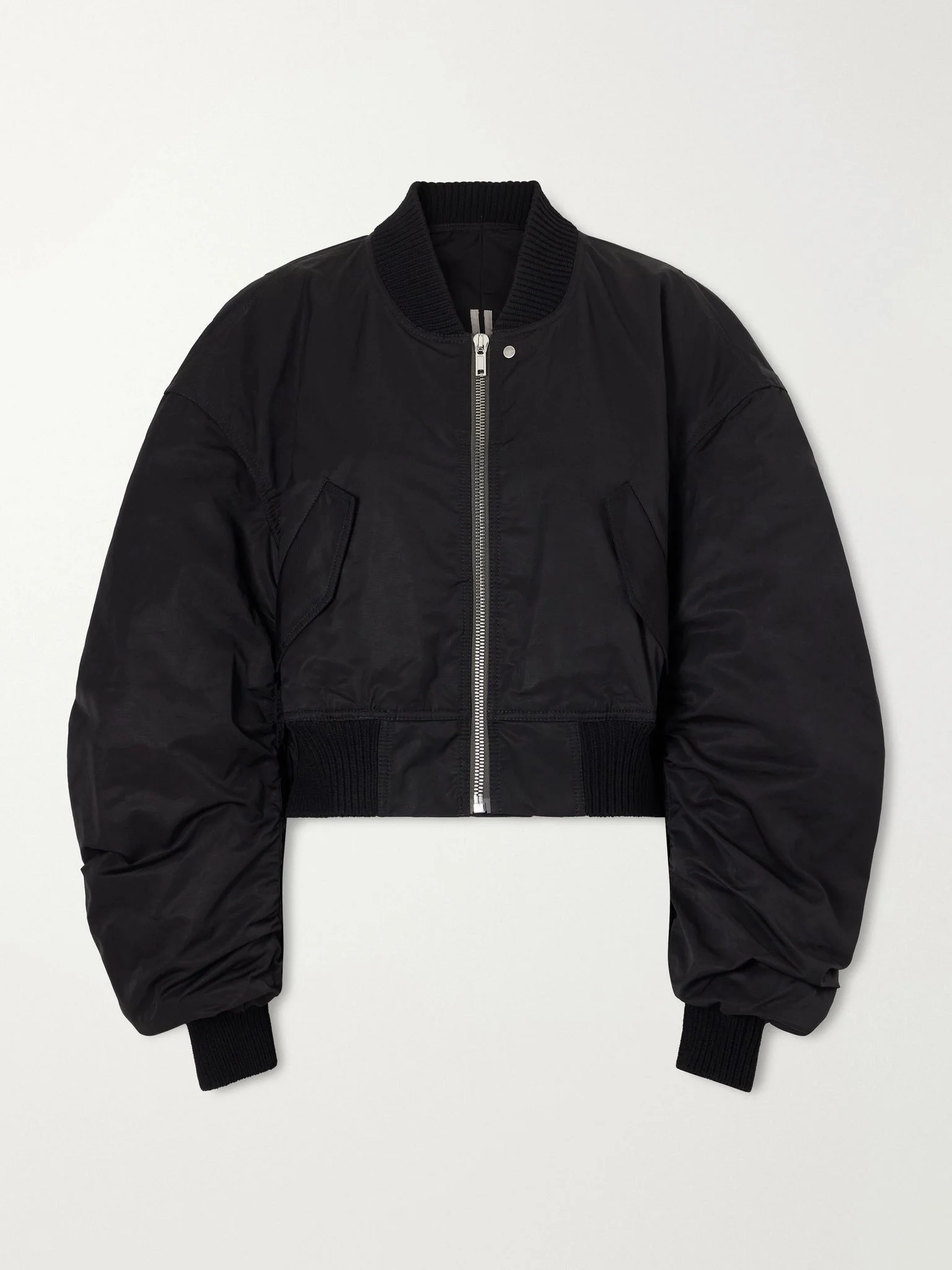 Secchia padded cropped cotton-blend bomber jacket Black - 1