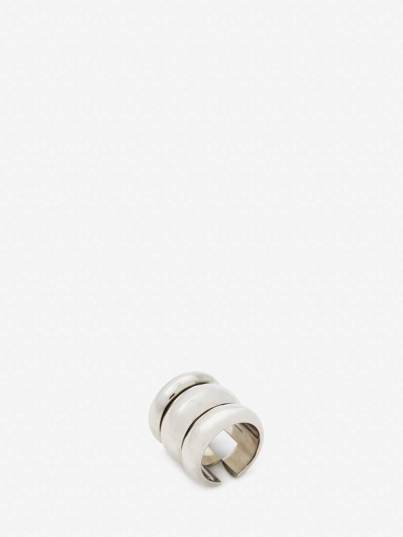Alexander McQueen Women's Broken Ring in Antique Silver outlook