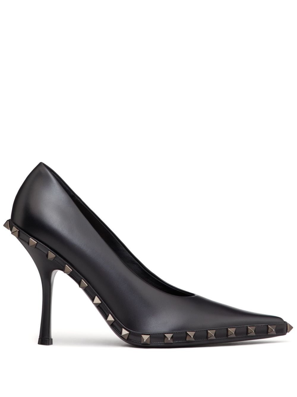 Rockstud 100mm leather pumps - 1