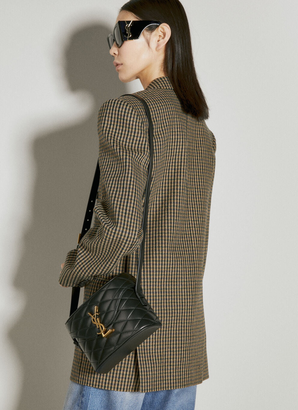 June Quilted Leather Shoulder Bag in Black - Saint Laurent