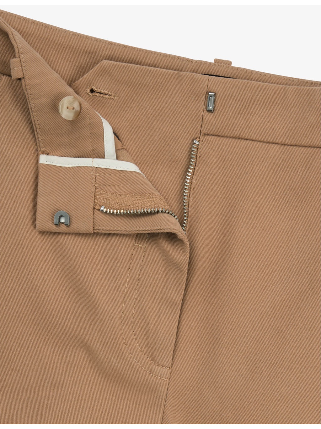 Tie-waist tapered-leg high-rise stretch-cotton trousers - 5