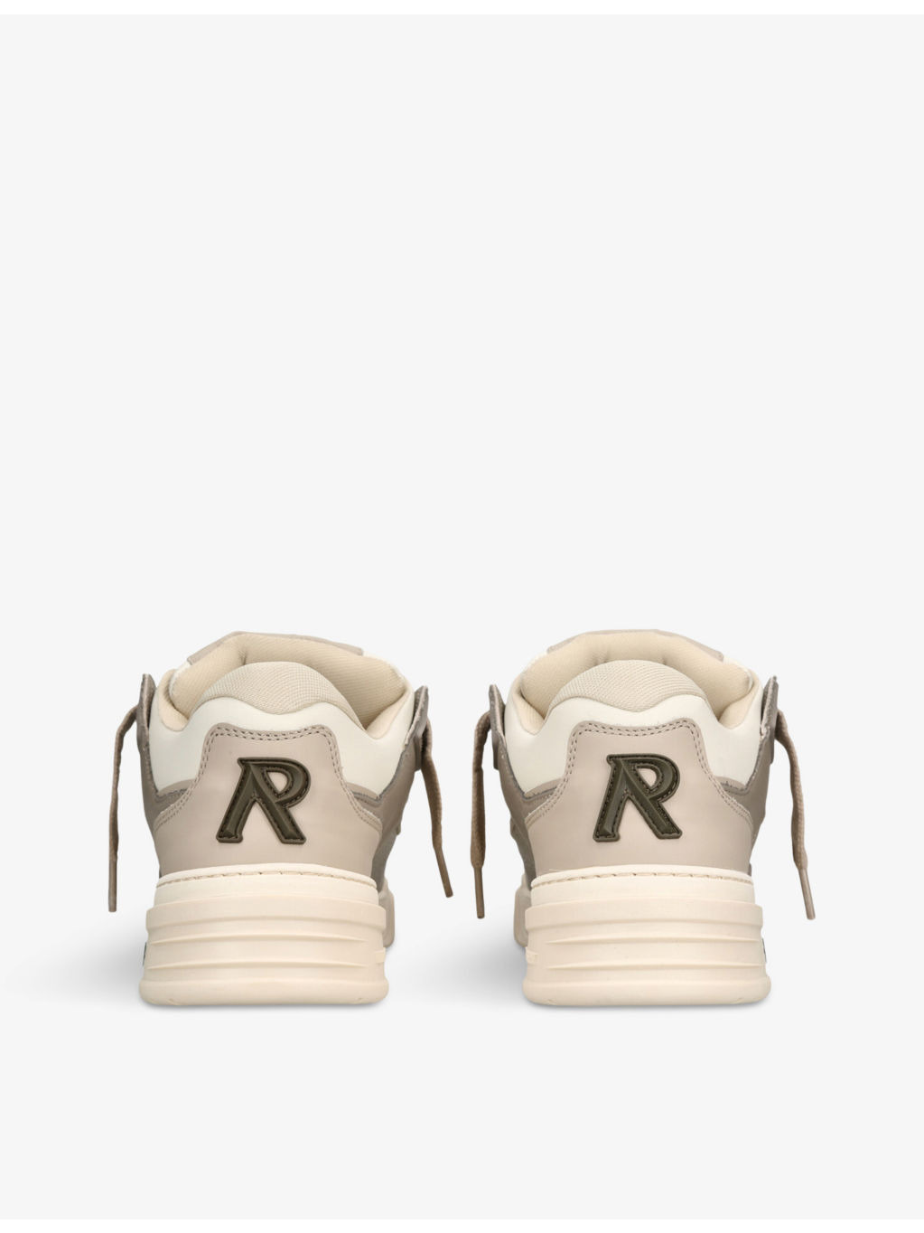 Studio panelled leather mid-top trainers - 4