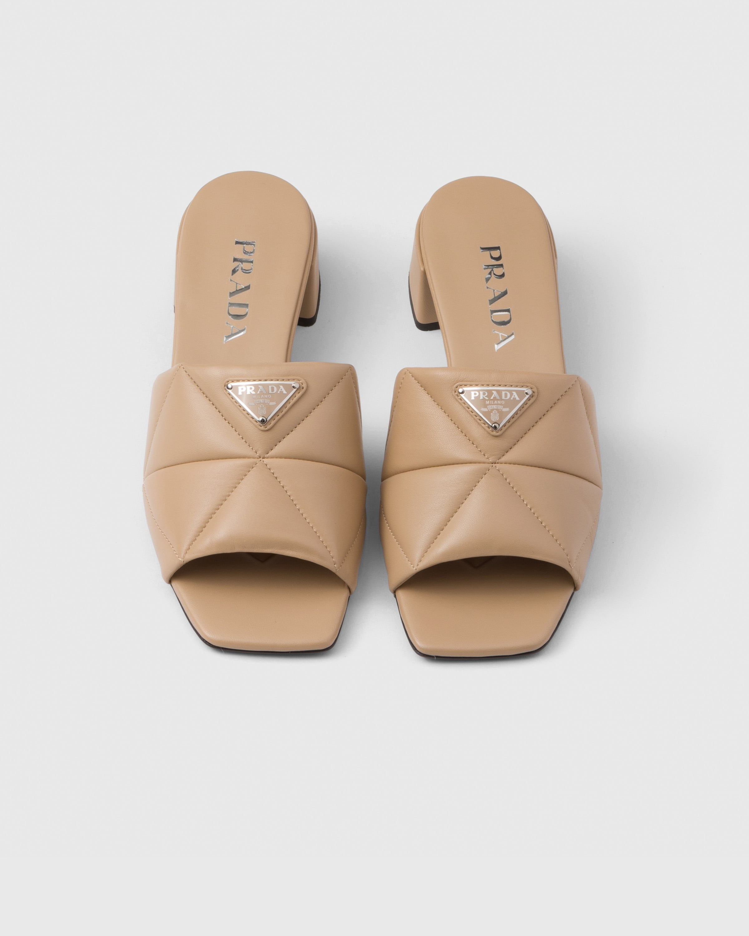 Quilted nappa leather slides - 3