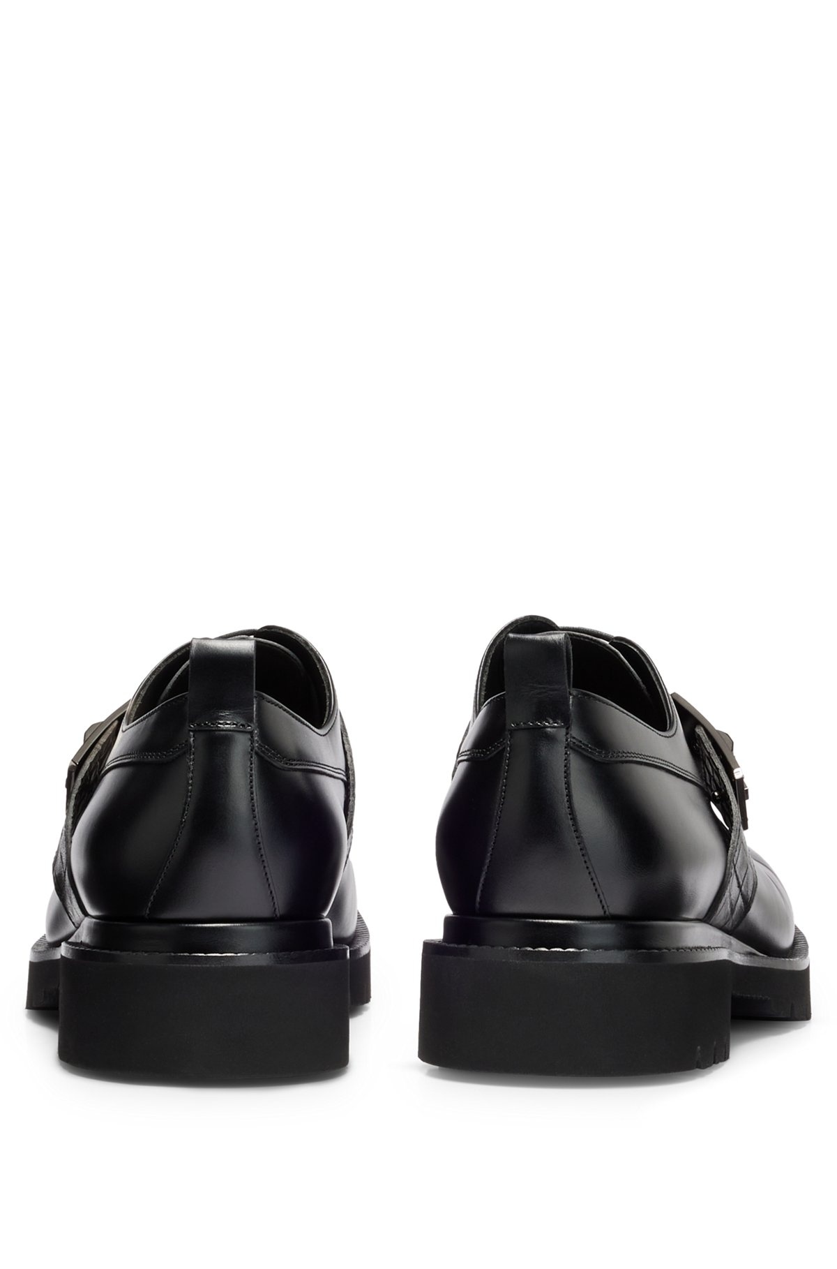 LEATHER DERBY SHOES WITH BRIEFCASE-LOCK DETAIL - 5