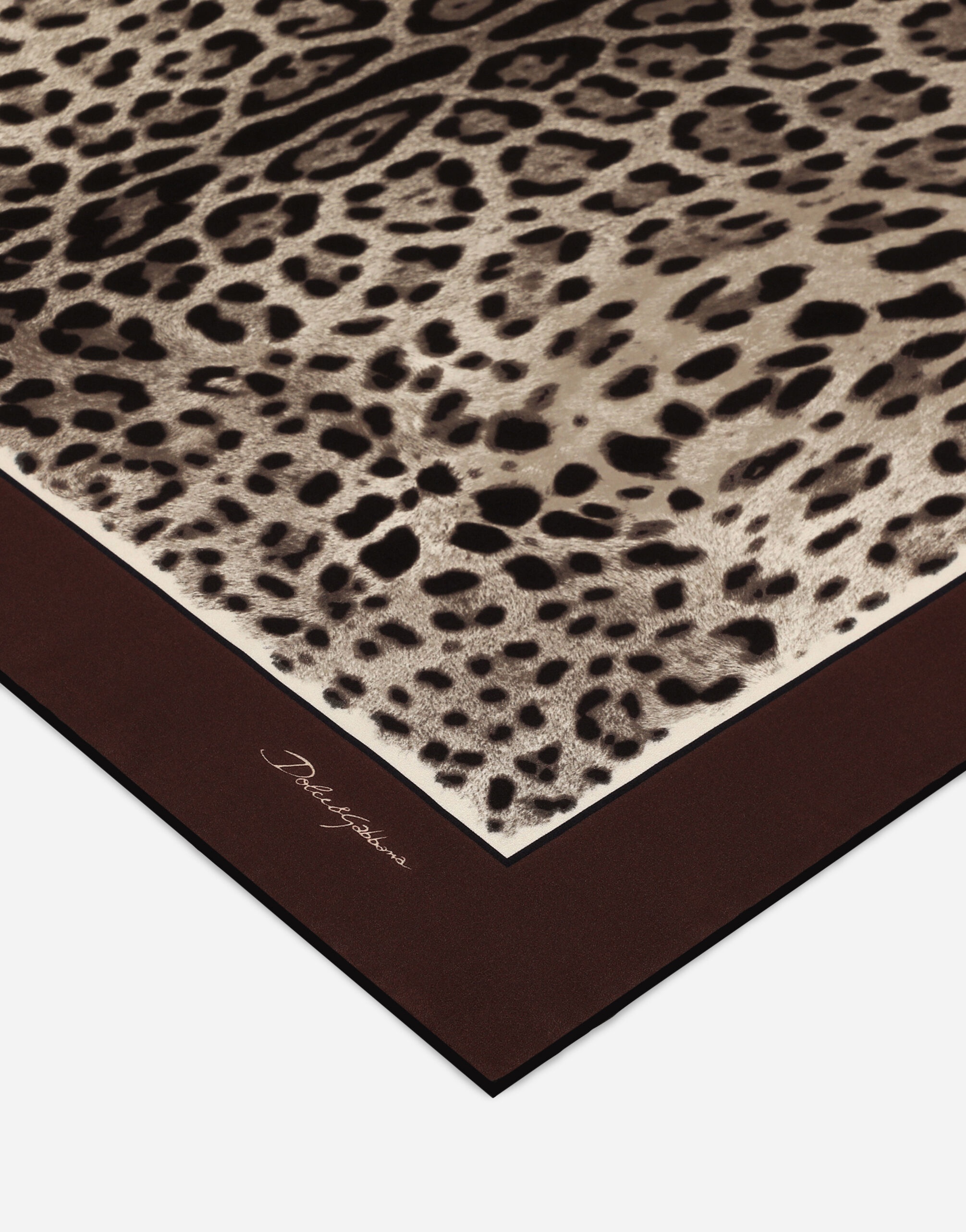 Leopard-print twill scarf (90x90) - 2