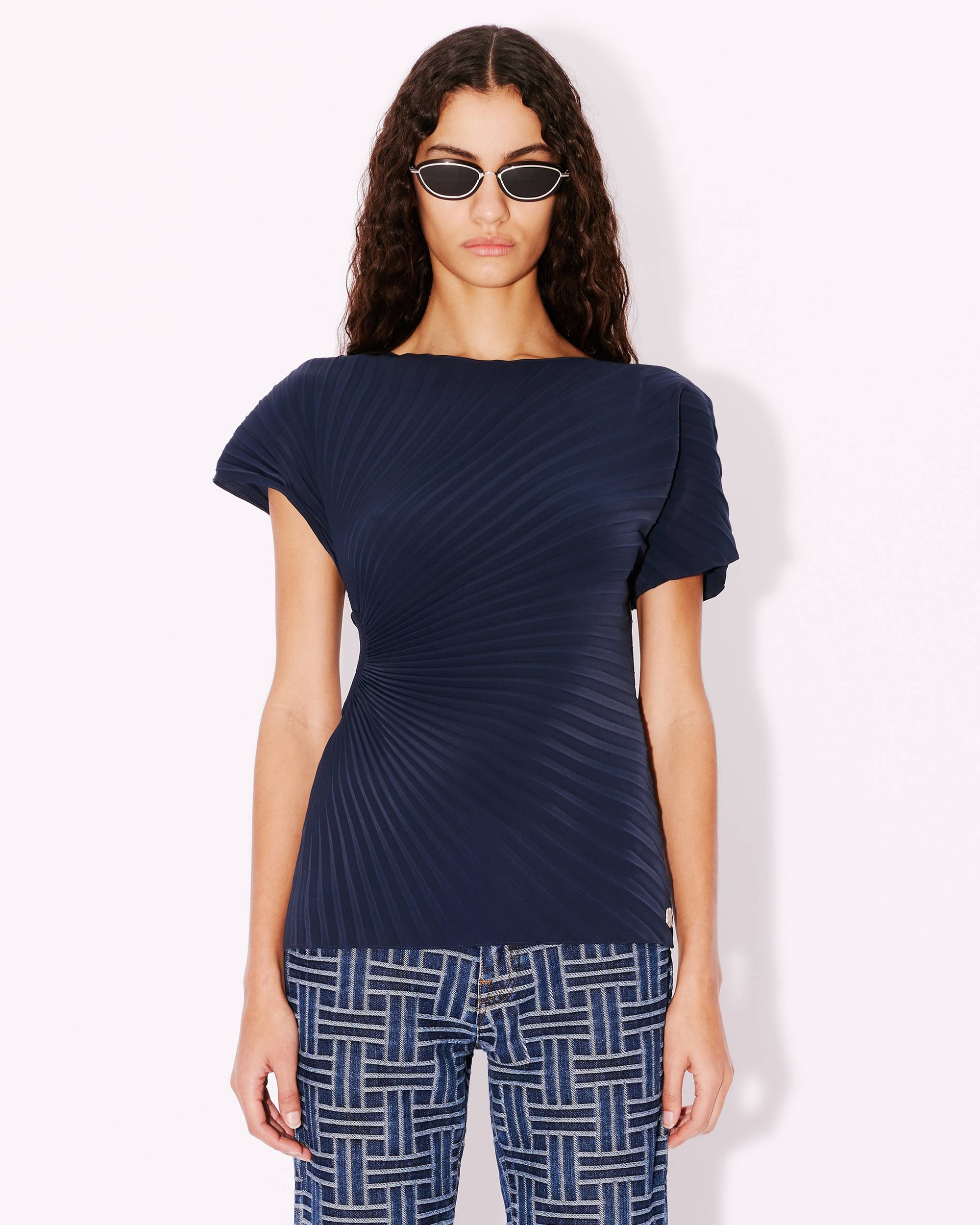 Sun-ray pleats T-shirt - 3