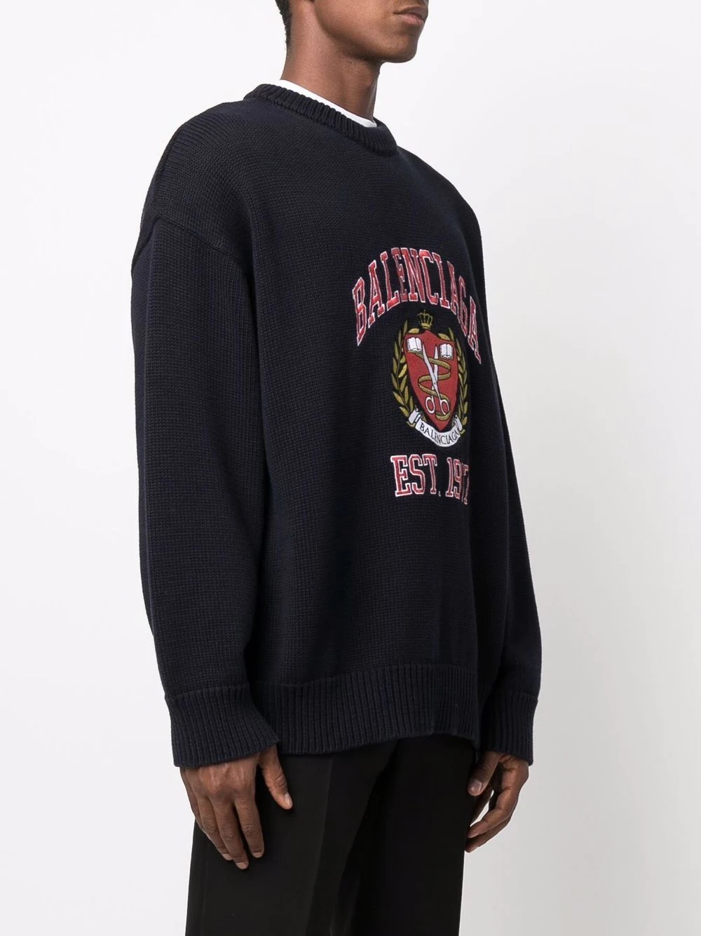 College logo-embroidered jumper - 3