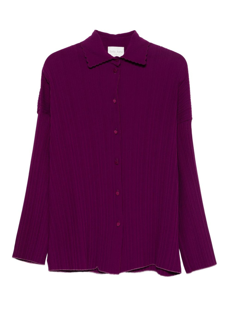 ribbed button-front shirt 1