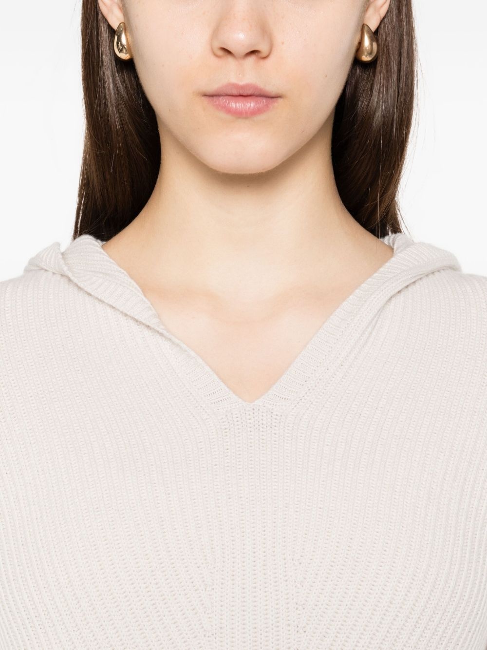 ribbed hooded jumper - 5
