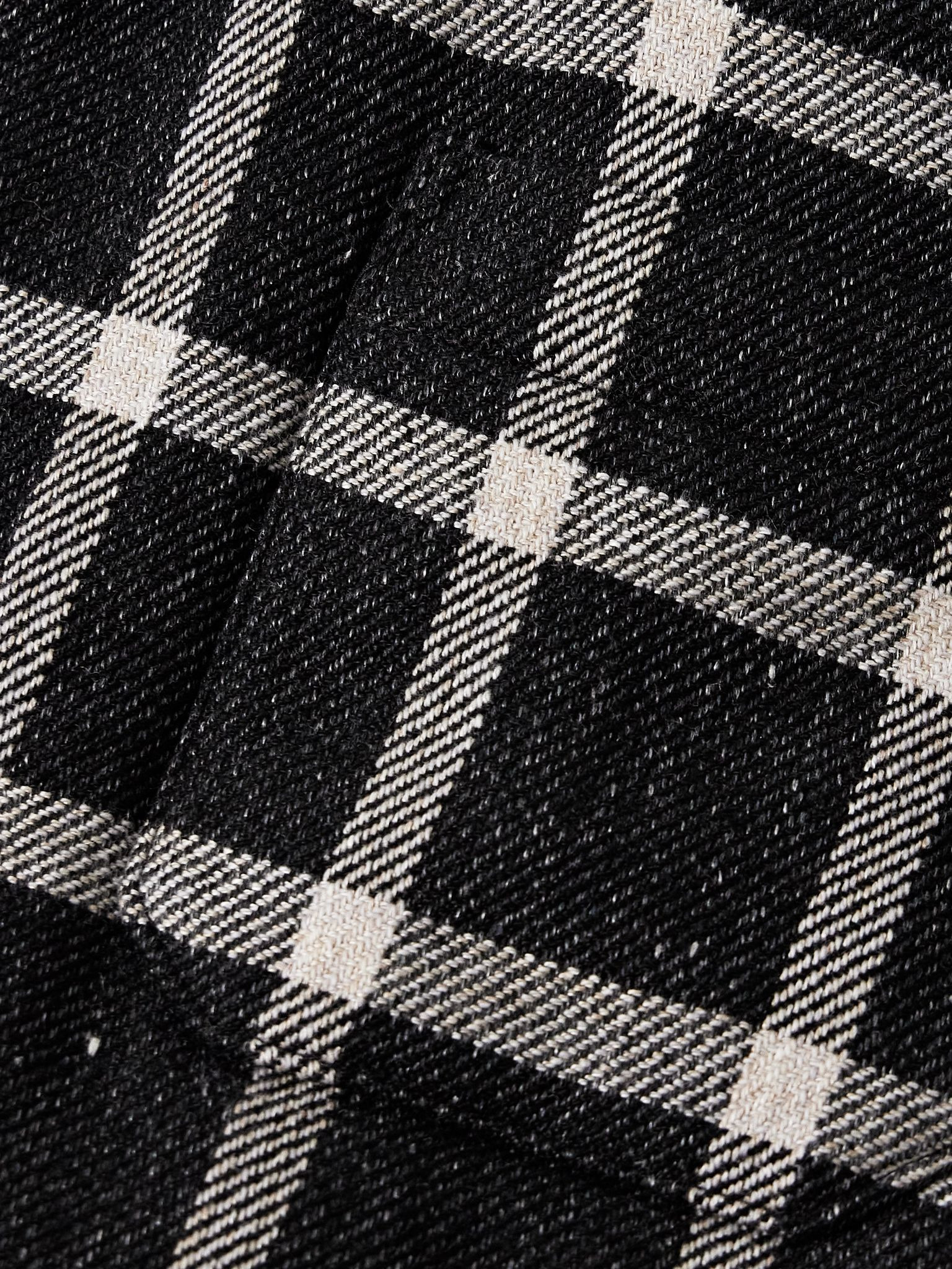 Keesey Checked Linen and Wool-Blend Down Jacket Black - 5