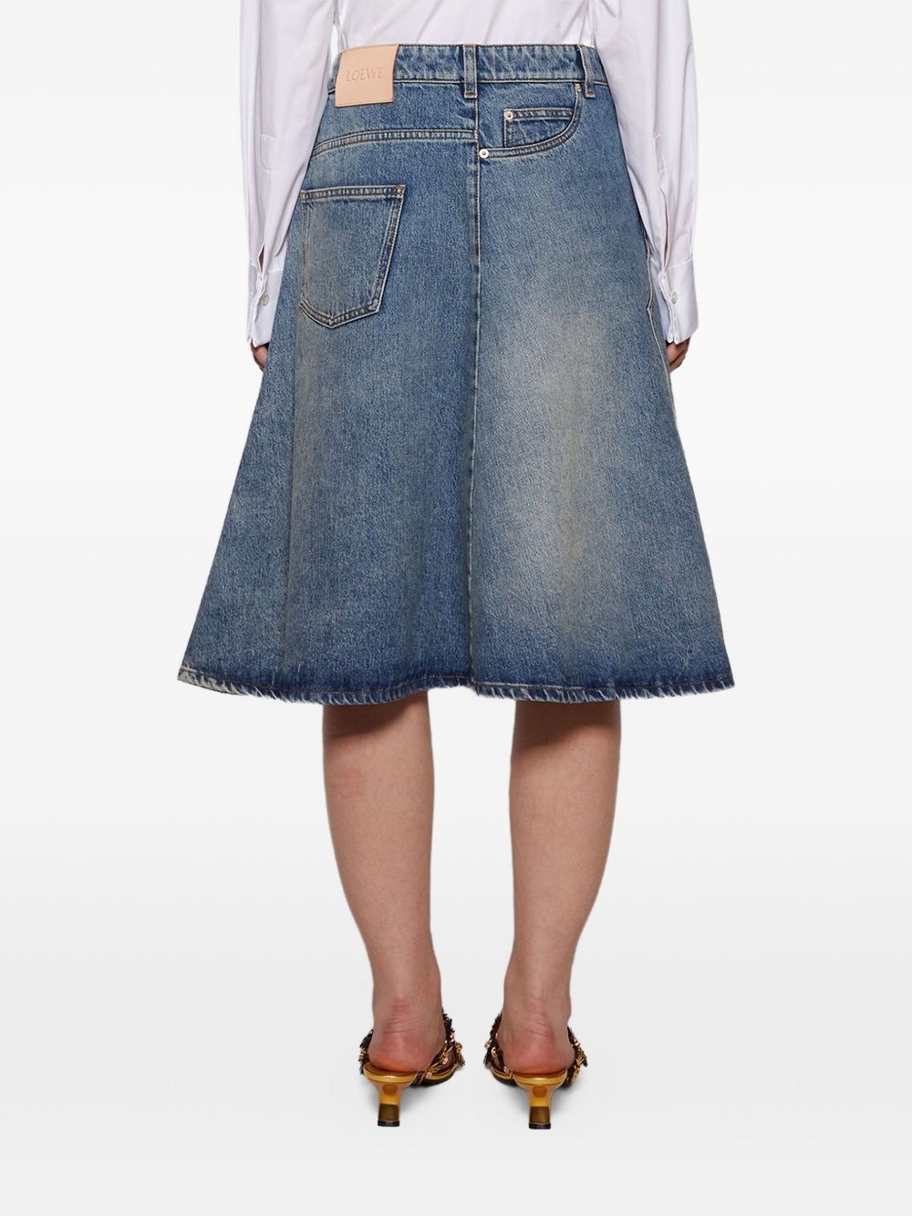 denim A-line skirt - 5