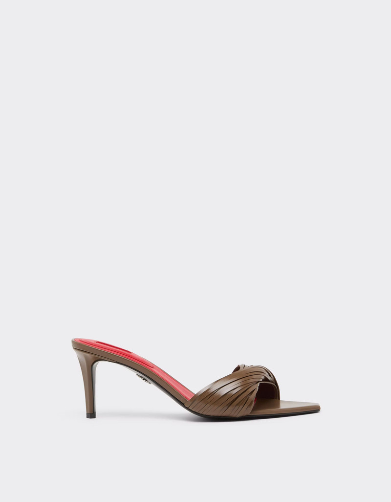 Leather Mules with Carved Fringes 1