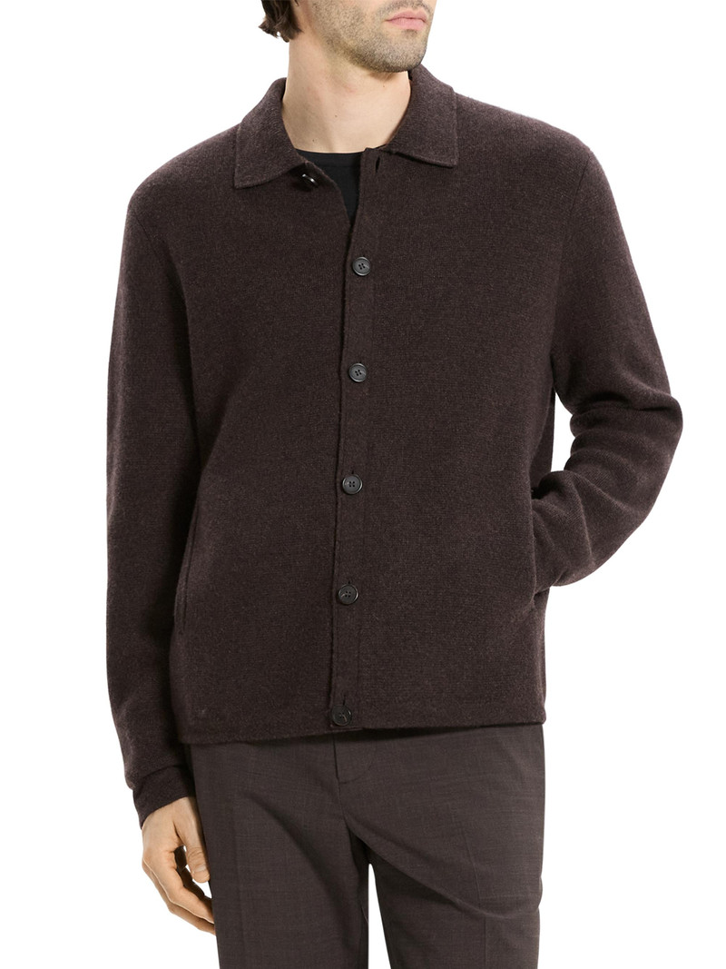 Men's Cameron Cashmere Cardigan - Brownwood Melange 4