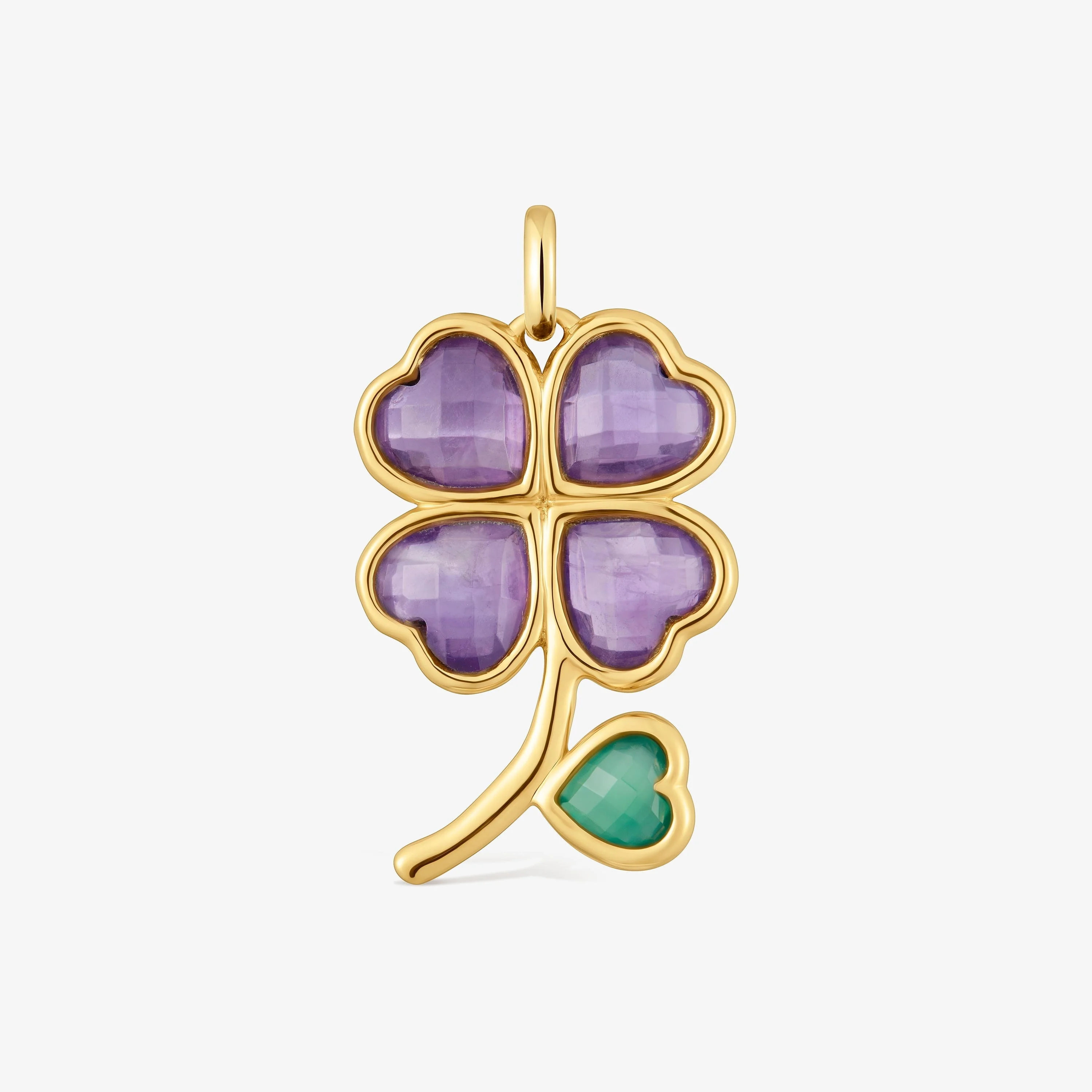 Pendant with 18K gold vermeil and gemstones Daisy - 1