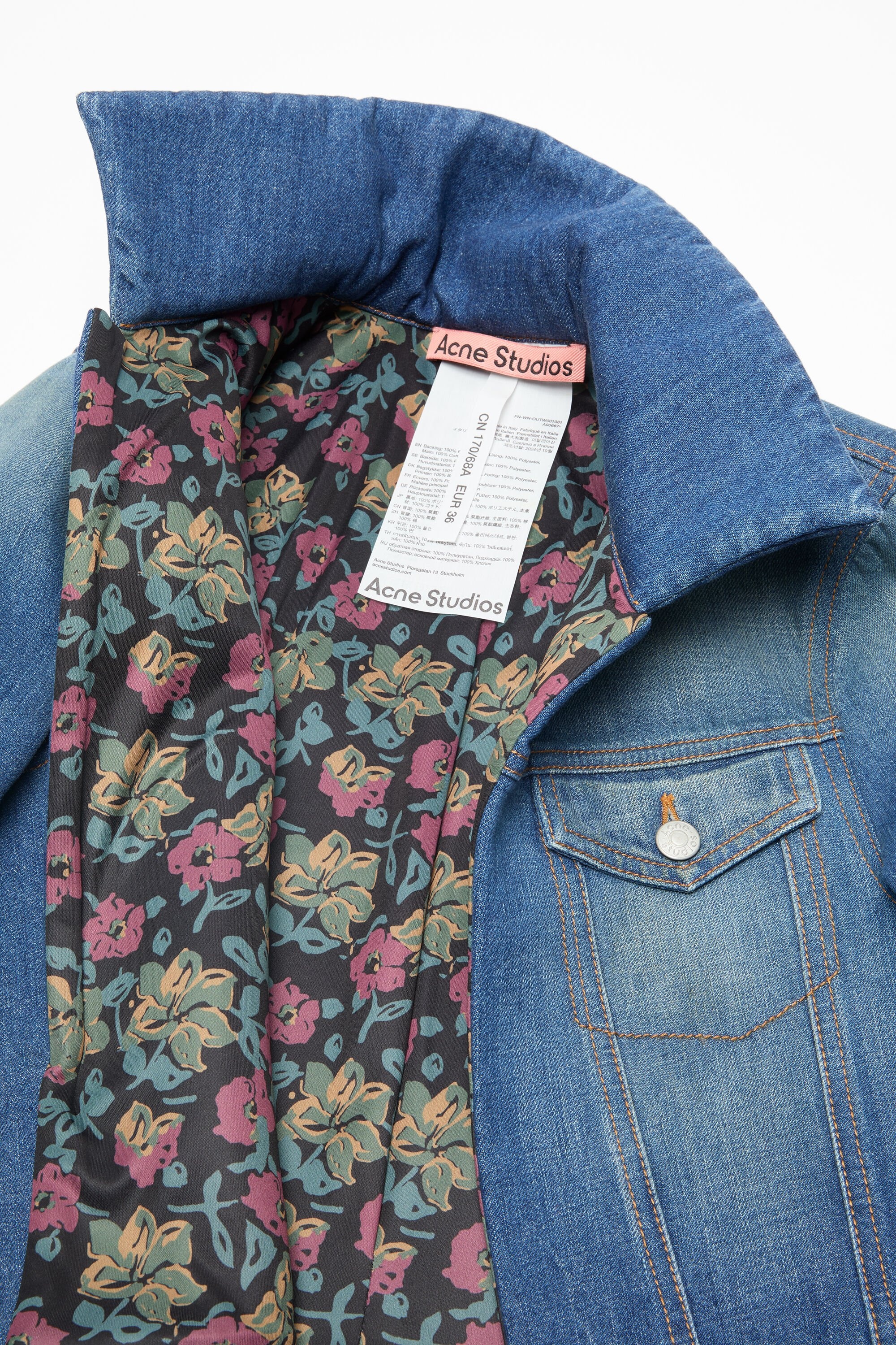 Bonded denim jacket - Mid Blue - 5