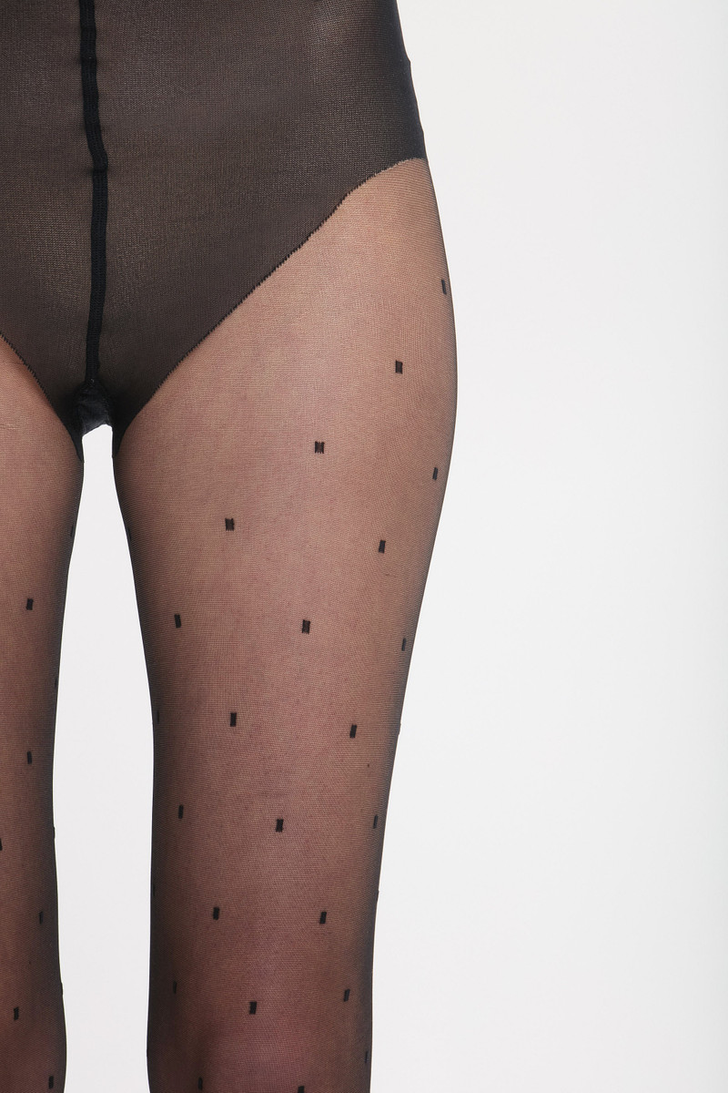 Rectangle Polka Dot Tights In Black 4