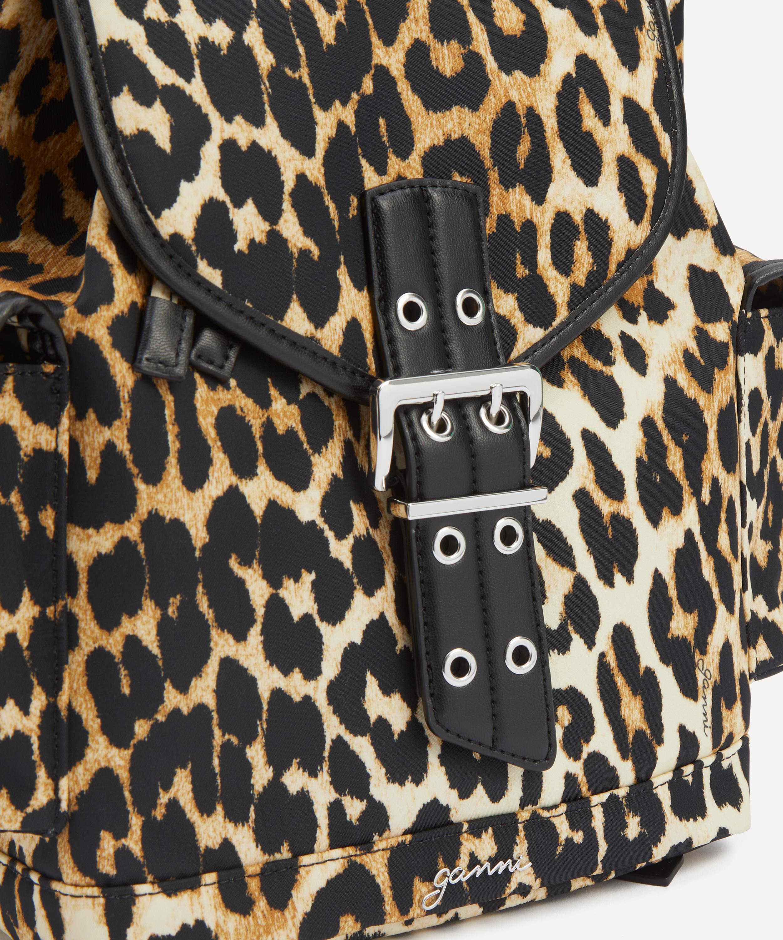 Small Leopard Nylon Bucky Backpack - 5