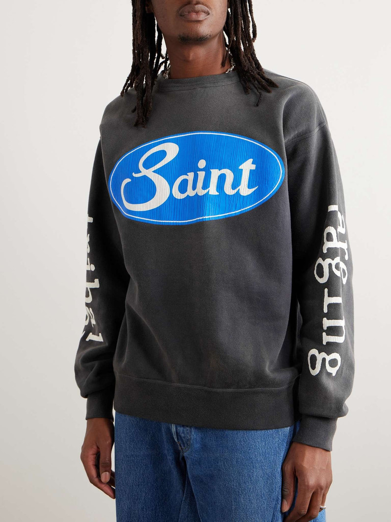 Logo-Print Distressed Cotton-Jersey Sweatshirt 3