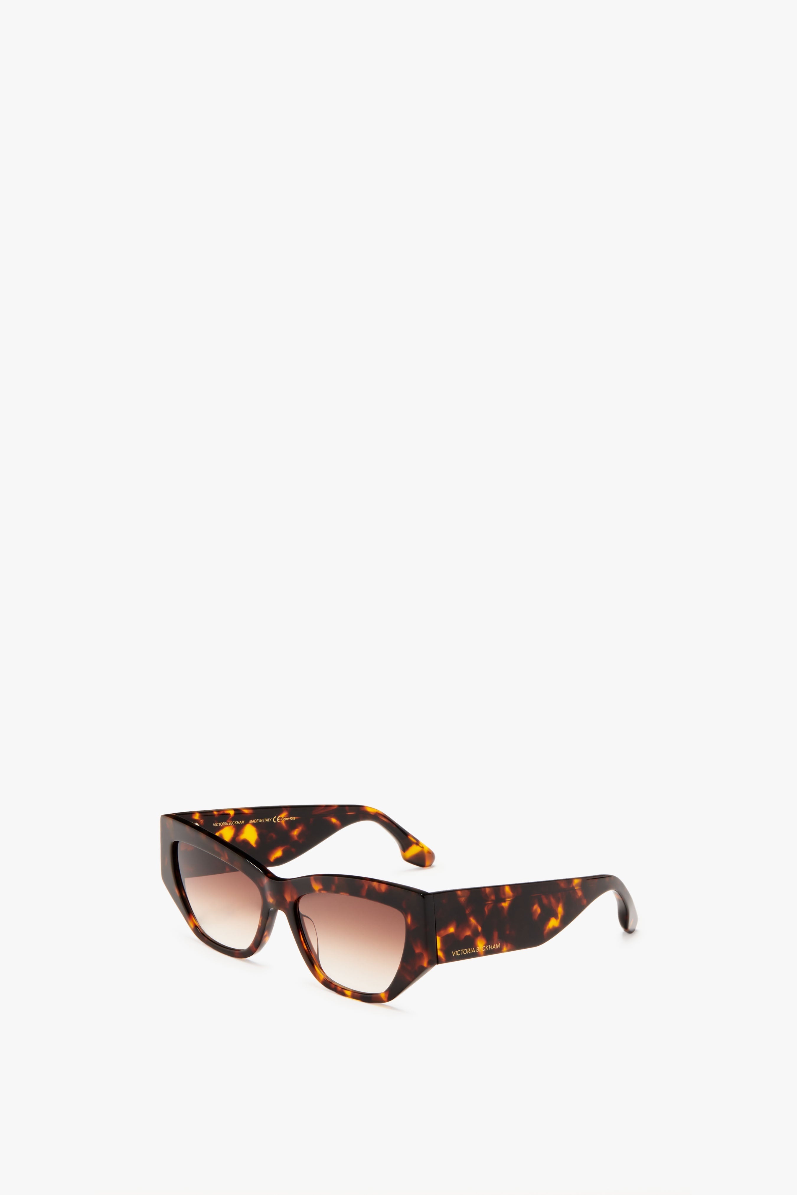 Sculptural Frame Sunglasses in Dark Havana Fade - 2