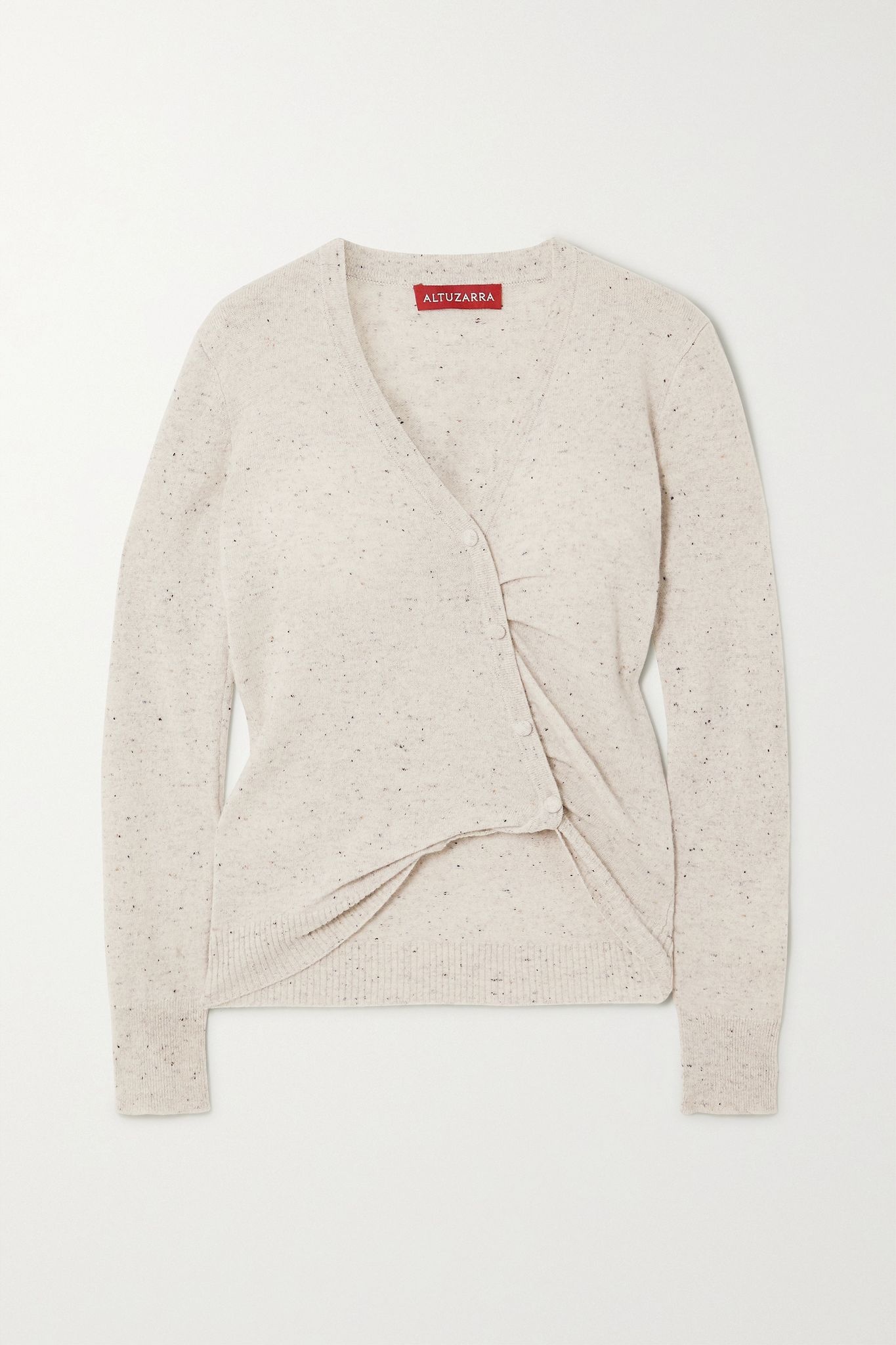 Takara gathered button-embellished cashmere sweater - 1