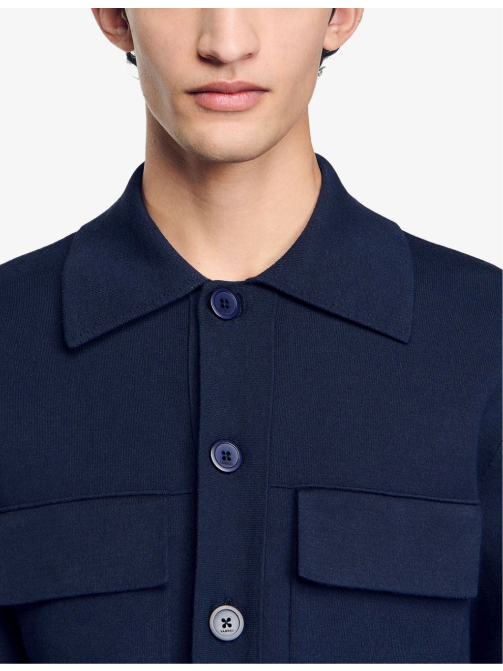 Patch-pocket marl-pattern knitted cardigan - 5
