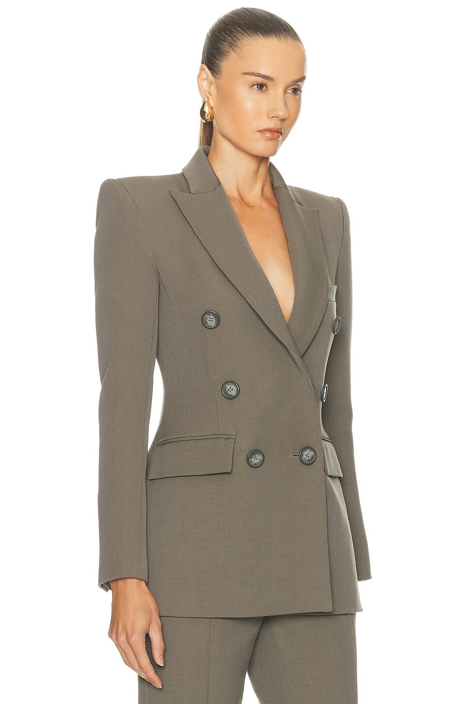 Double Breasted Fitted Blazer - 2