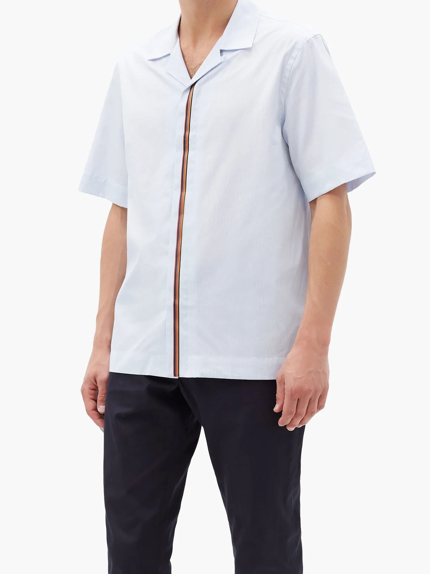 Artist-Stripe cotton-poplin short-sleeved shirt - 2