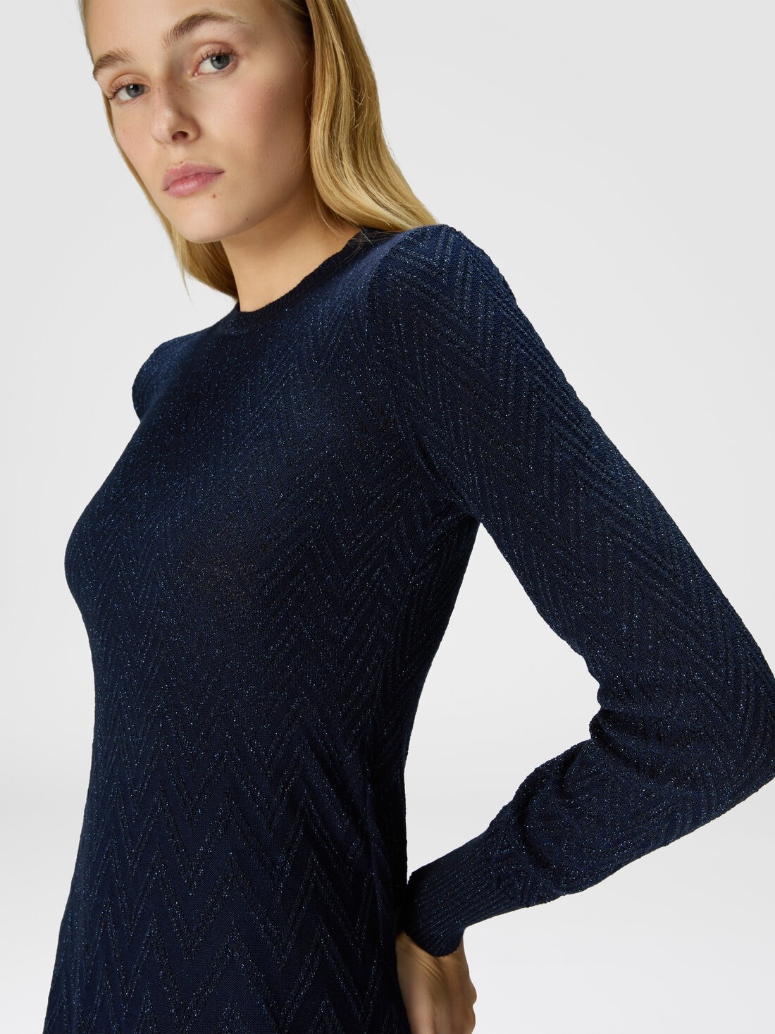 Long-sleeved A-line mini dress - 5