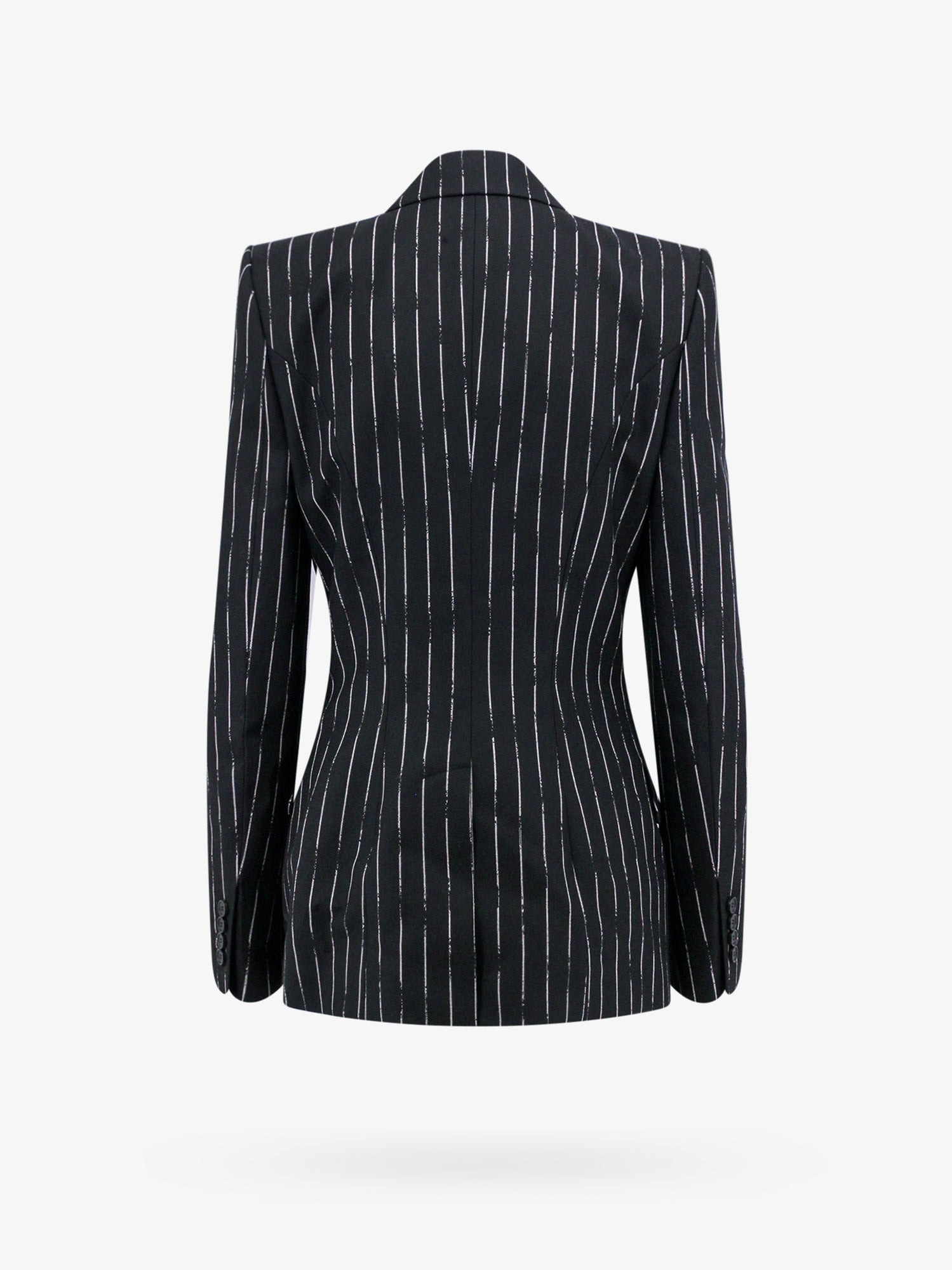 Double-Breasted Broken Pinstripe Blazer - 6
