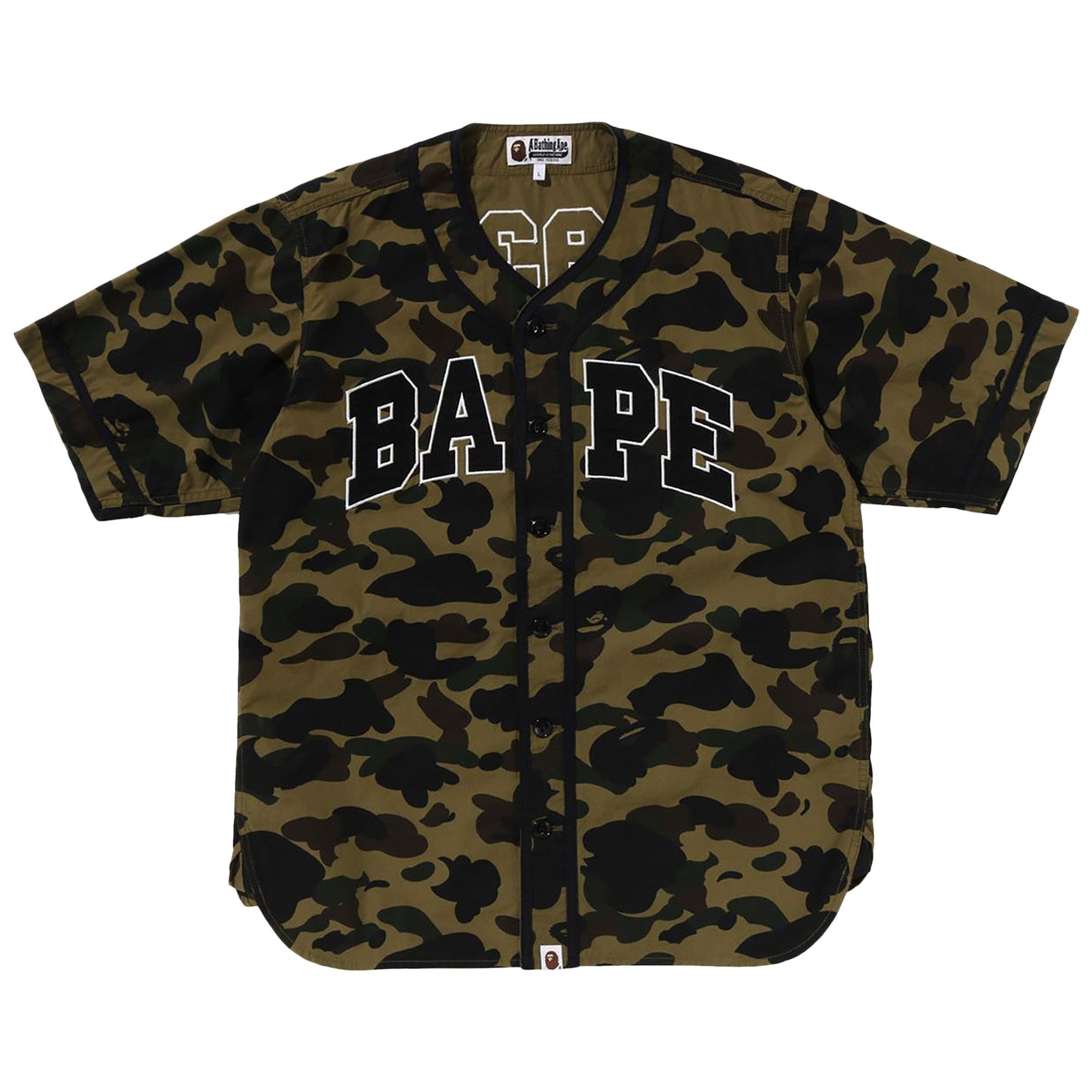 BAPE 1st Camo Baseball Shirt 'Green' - 1