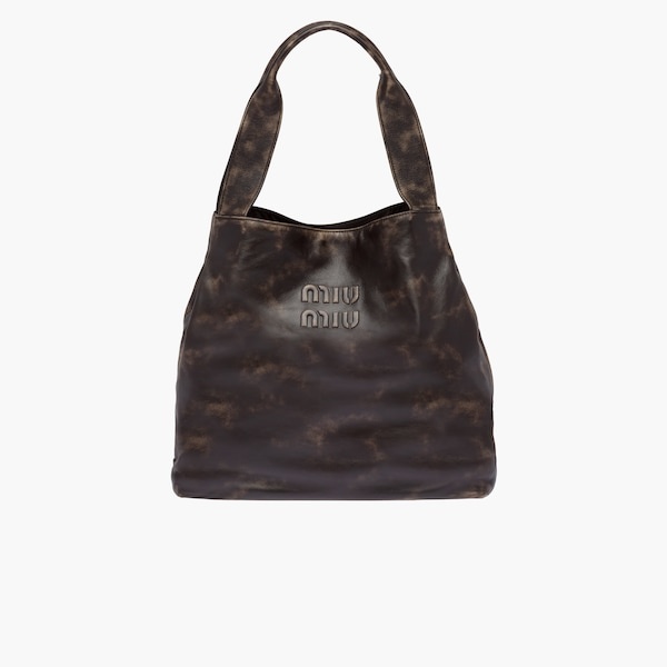Nappa leather shoulder bag with logo - 3