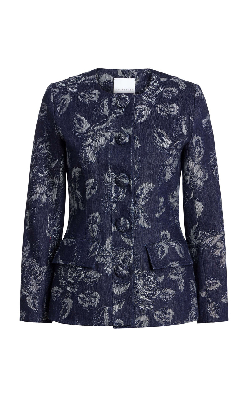 Savane Floral Denim Jacket Top 1